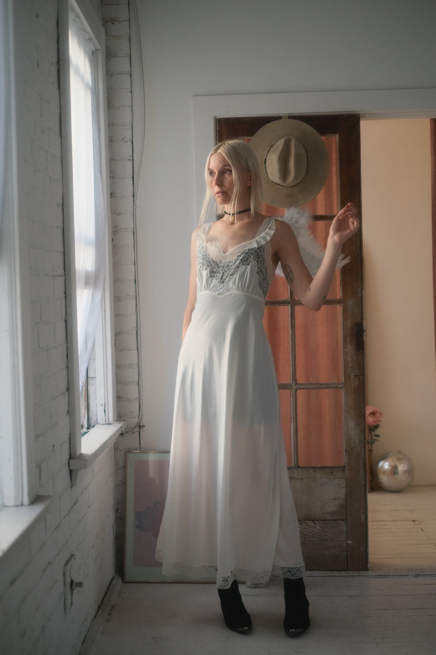 1940s Ivory Slip Gown
