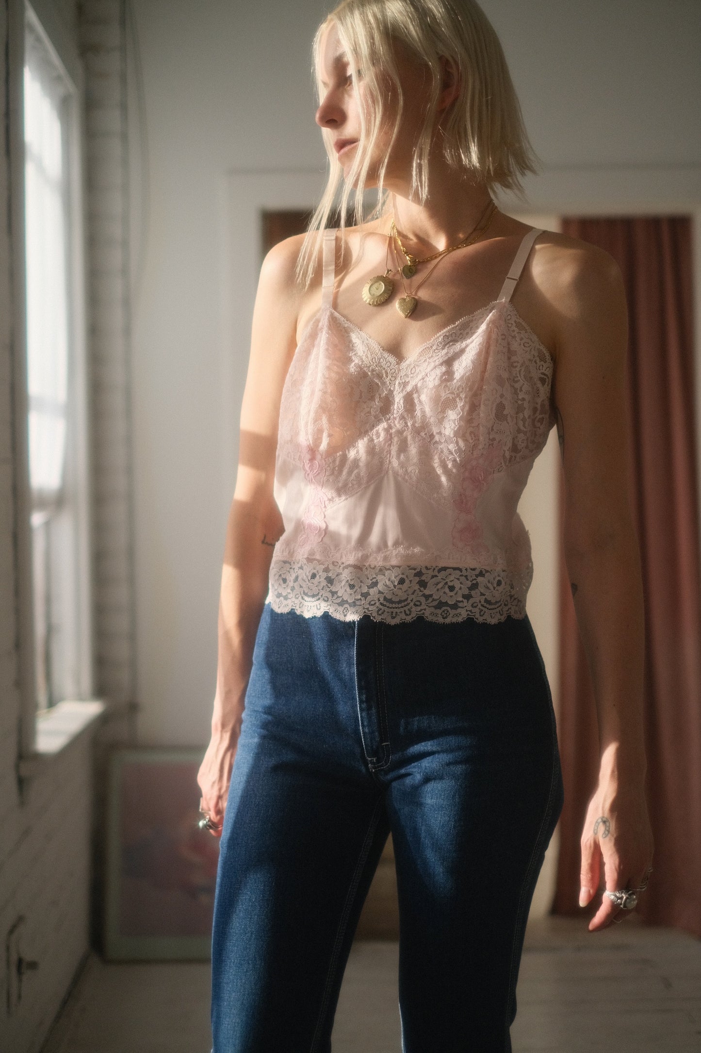 1960s Blush Lace Cami