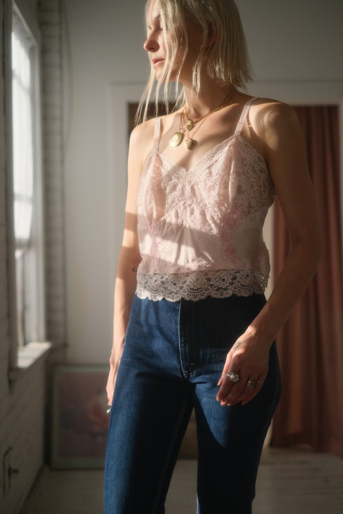 1960s Blush Lace Cami