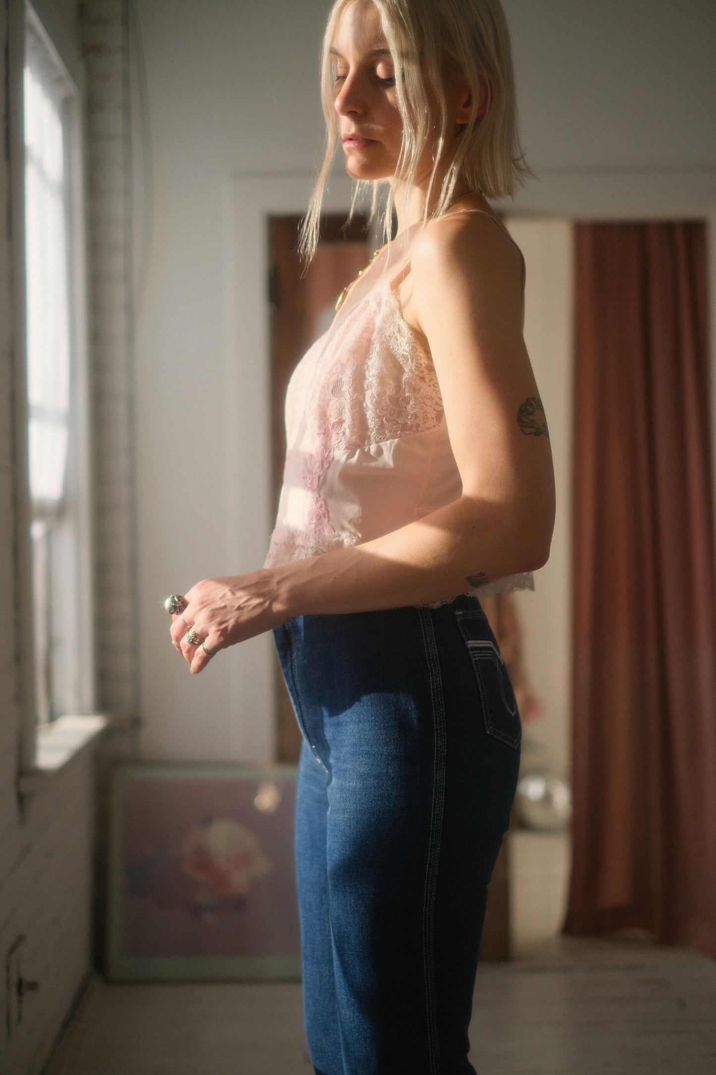 1960s Blush Lace Cami