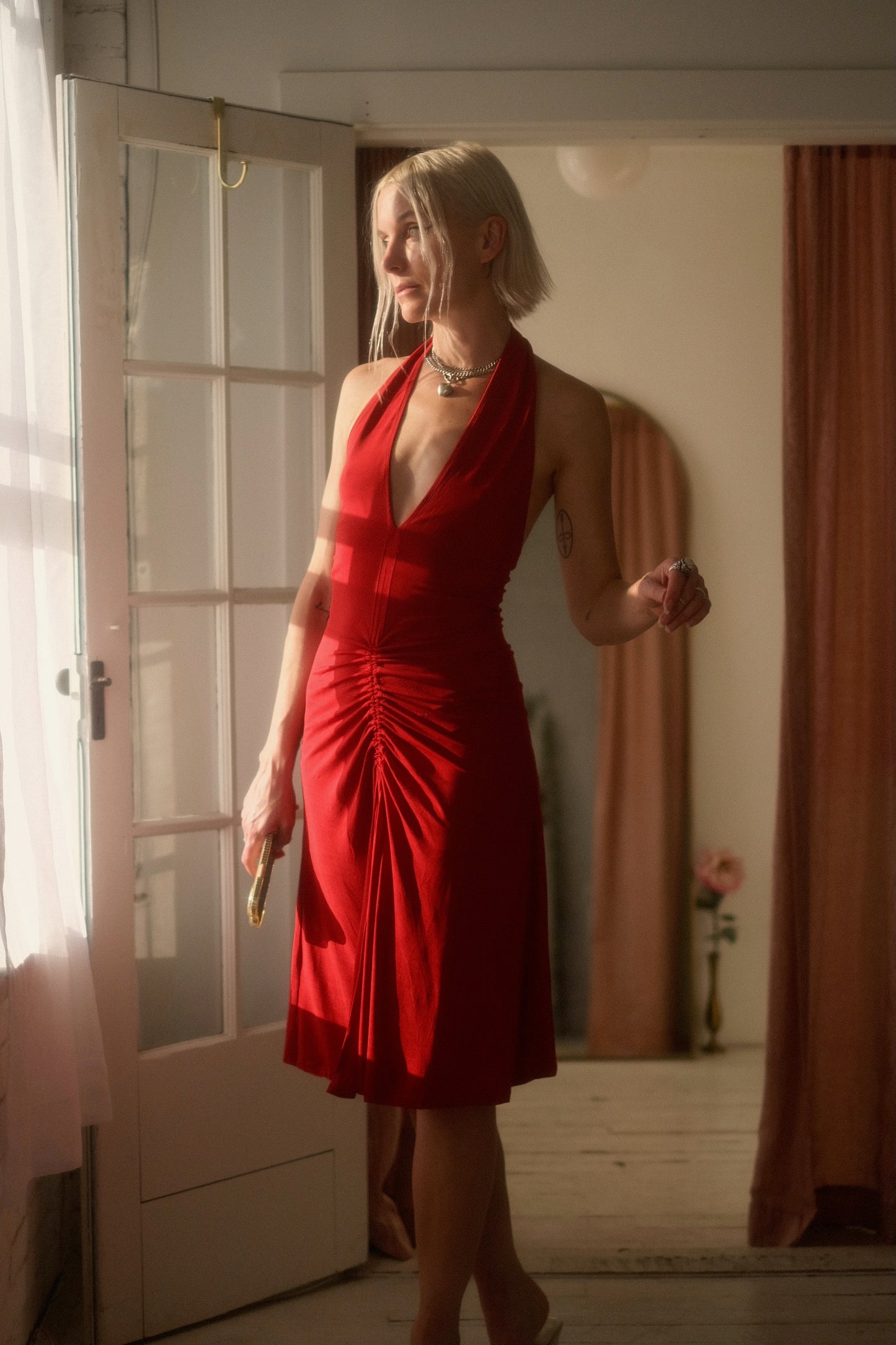 1990s Cerise Halter Dress