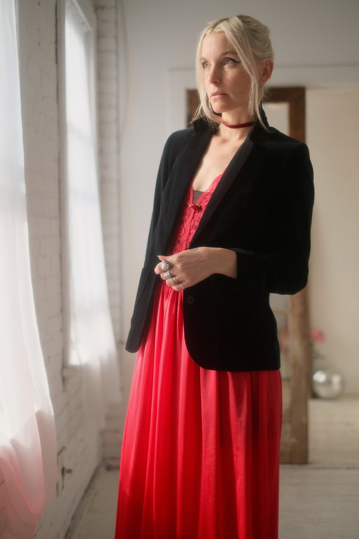 1980s Noir Velvet Suit Jacket