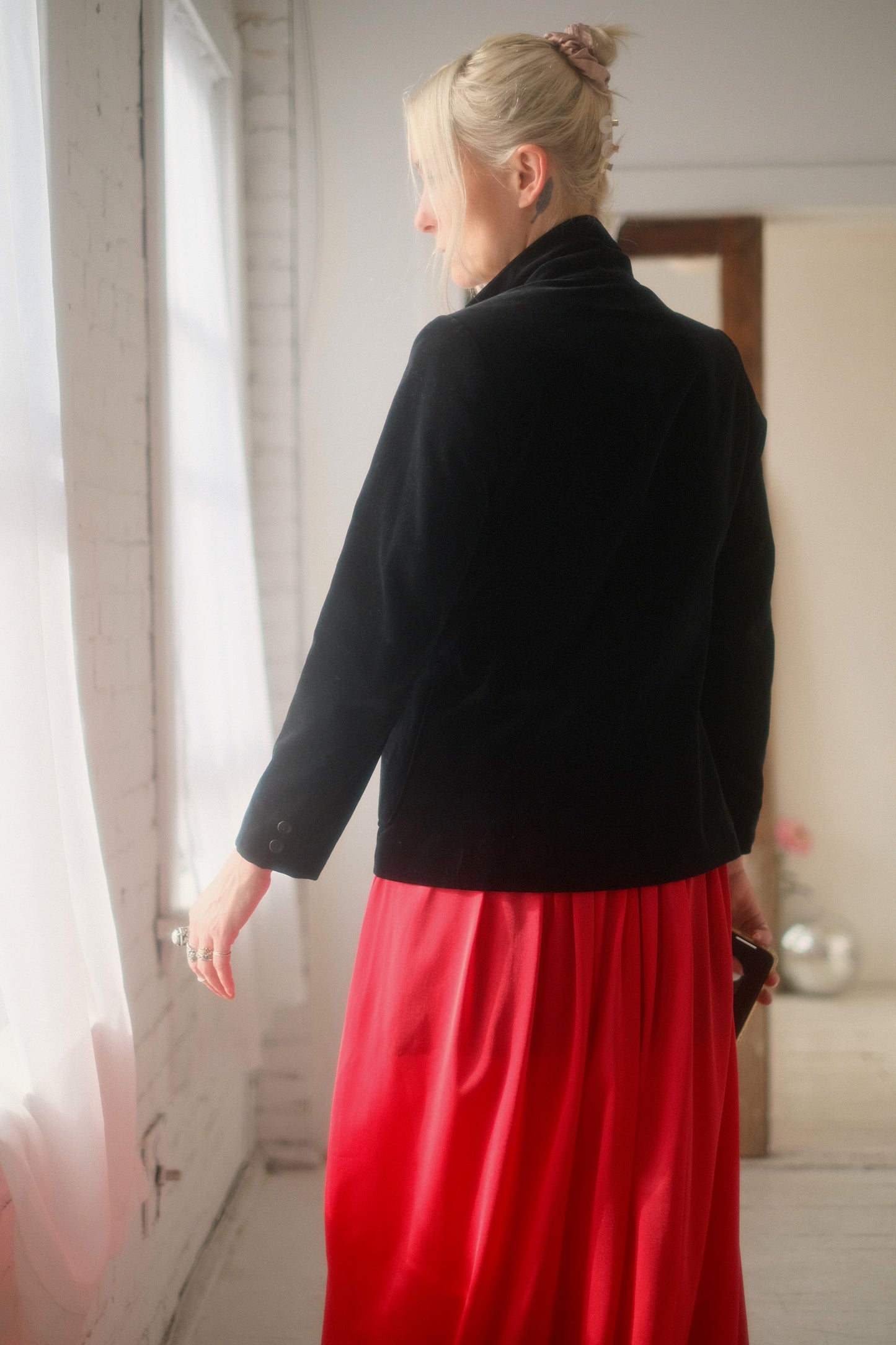 1980s Noir Velvet Suit Jacket
