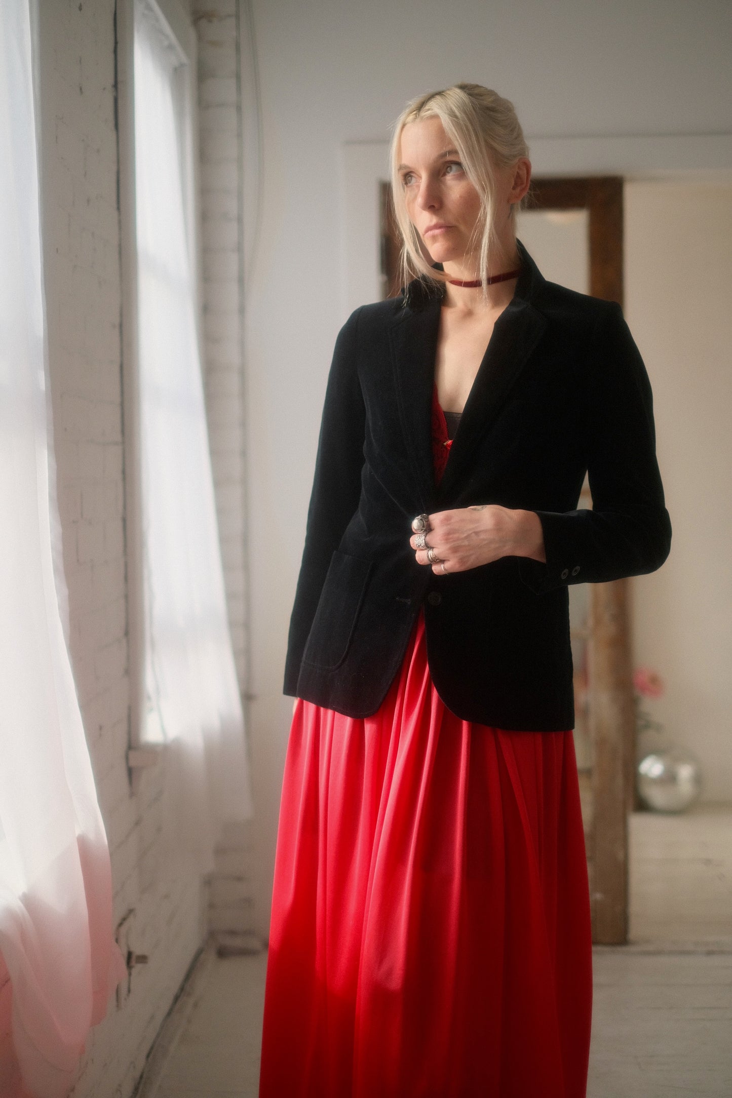 1980s Noir Velvet Suit Jacket