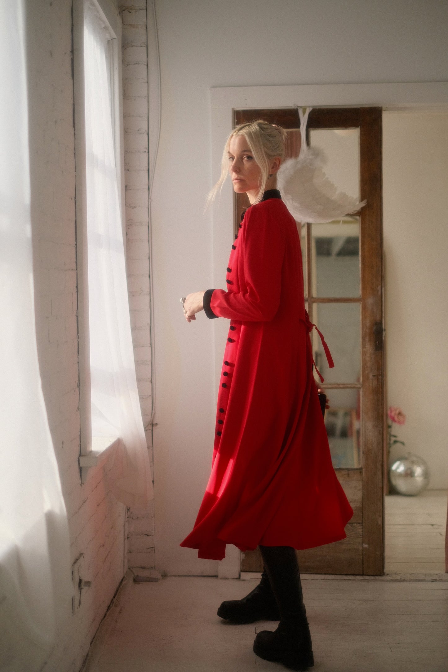 1980s Crimson + Velvet Jacket / Dress