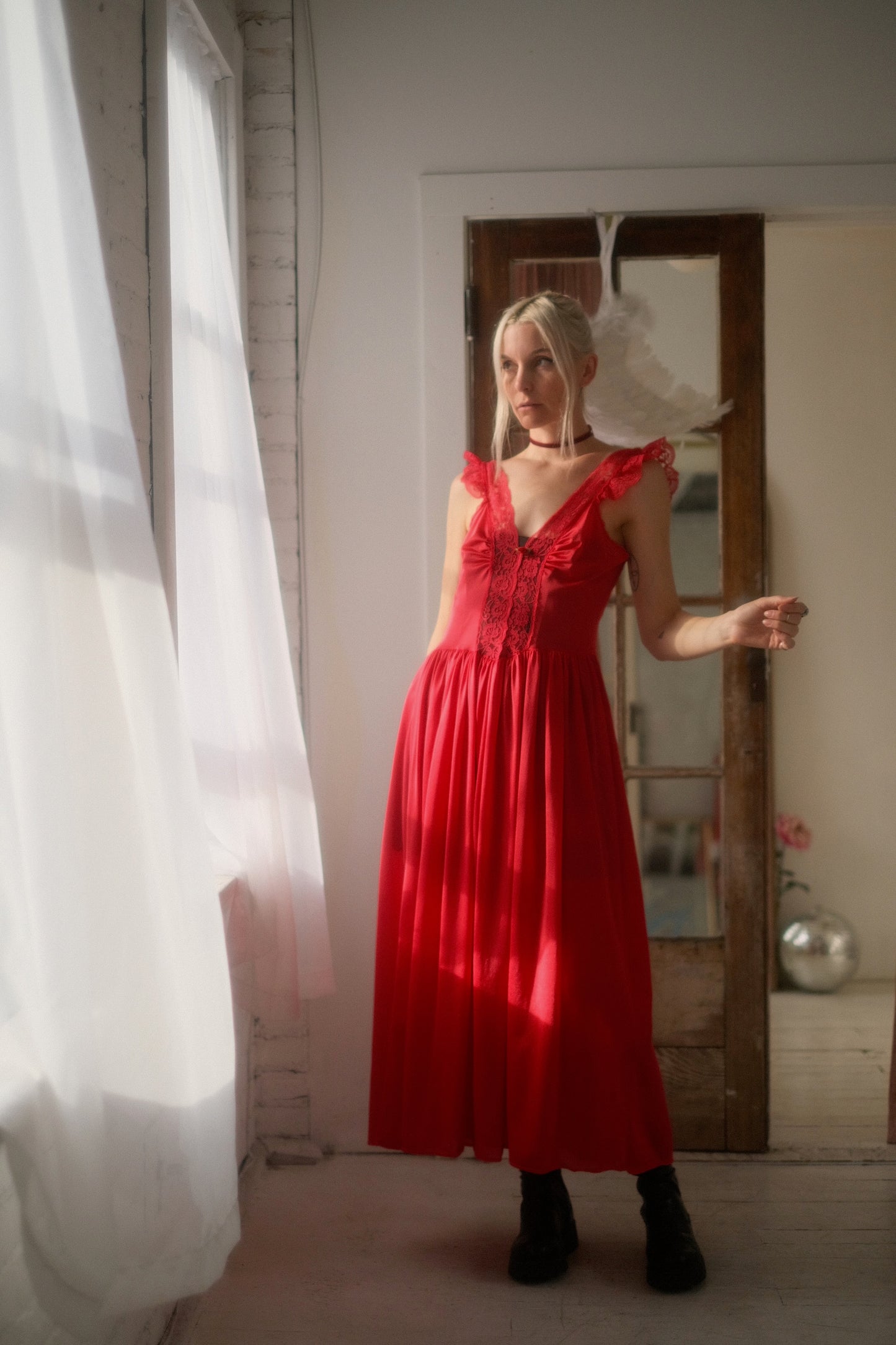 1980s Rose Lounge Gown