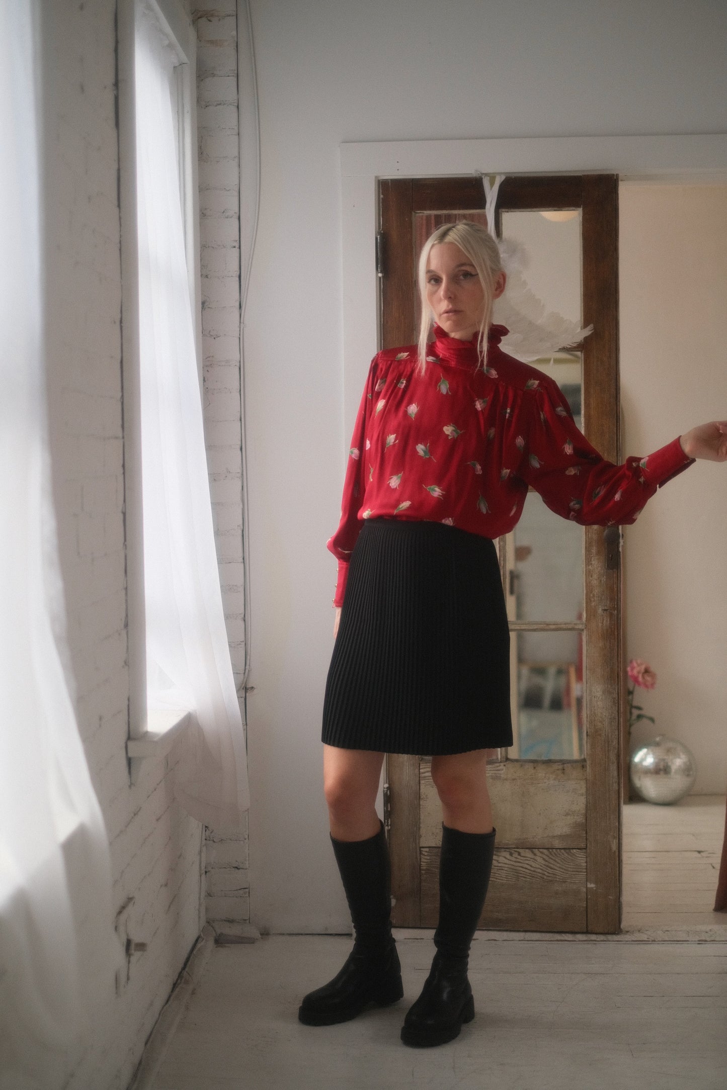 1980s Ungaro Silk Rose Blouse