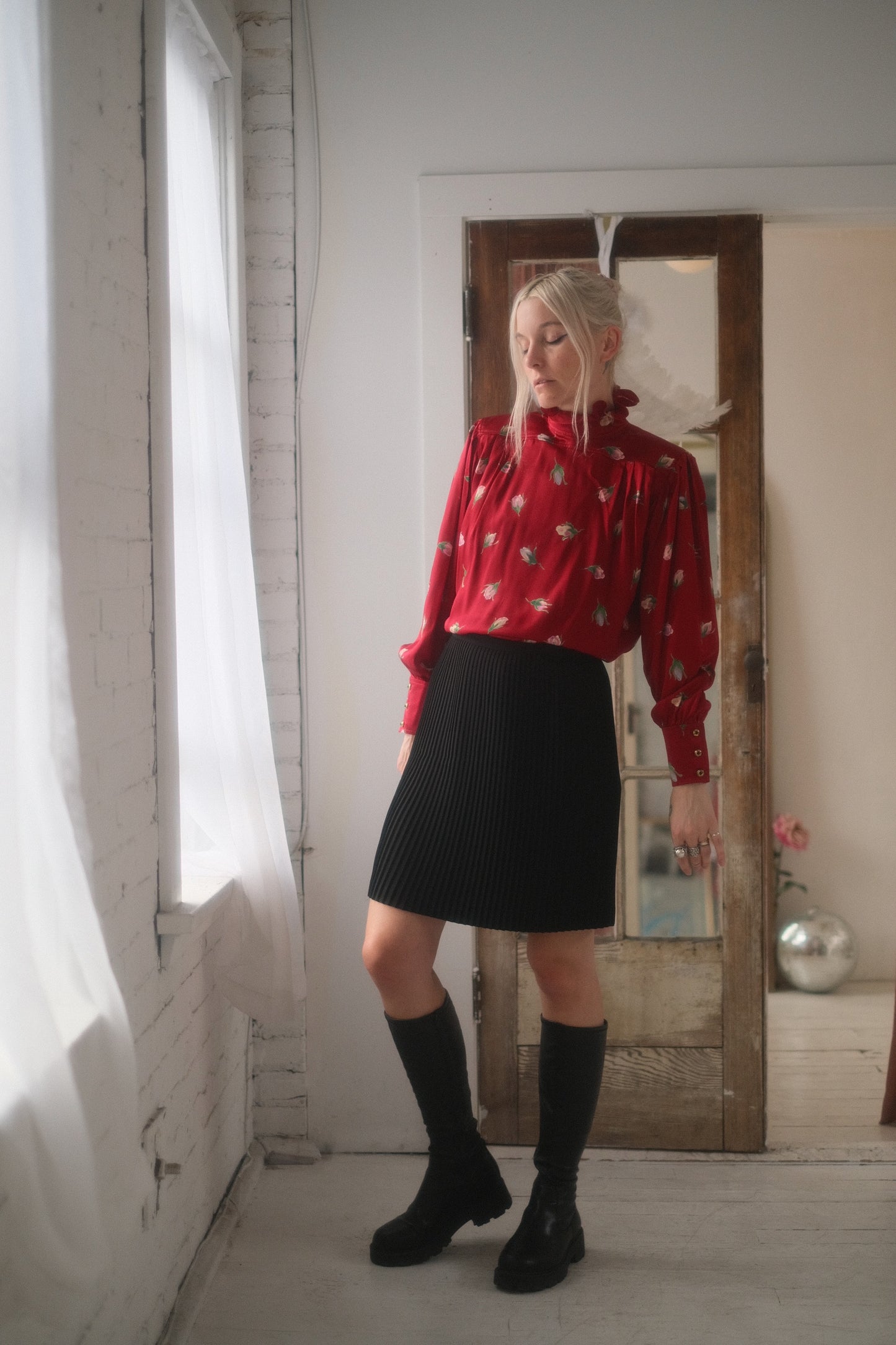 1980s Ungaro Silk Rose Blouse