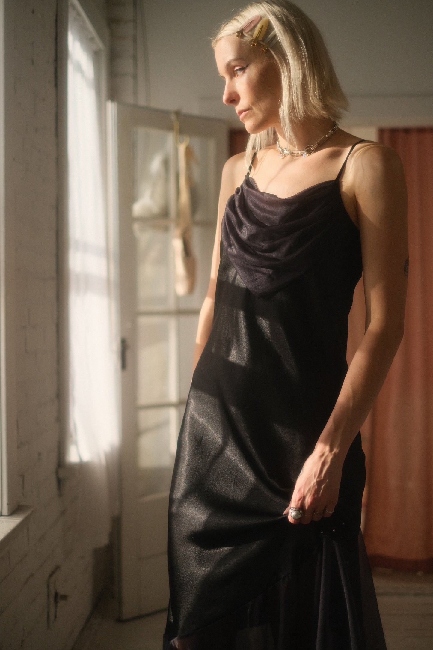 1980s Draped Slip Dress