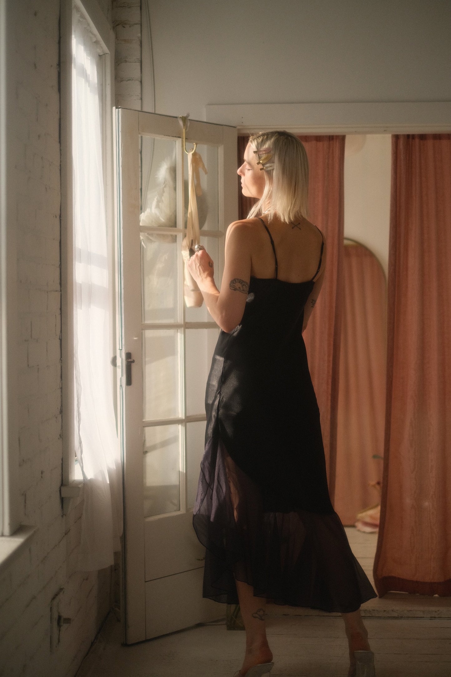 1980s Draped Slip Dress