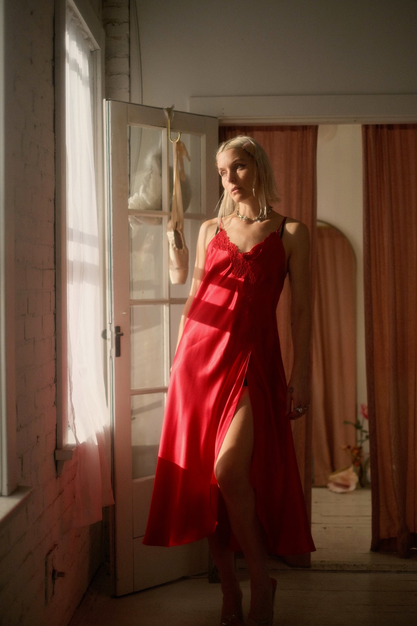 1990s Rose Slip Gown
