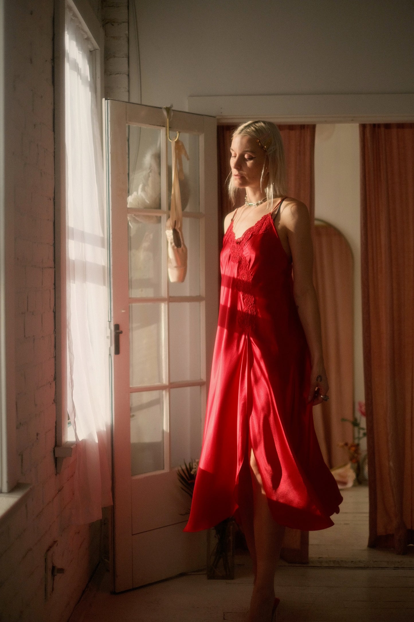 1990s Rose Slip Gown