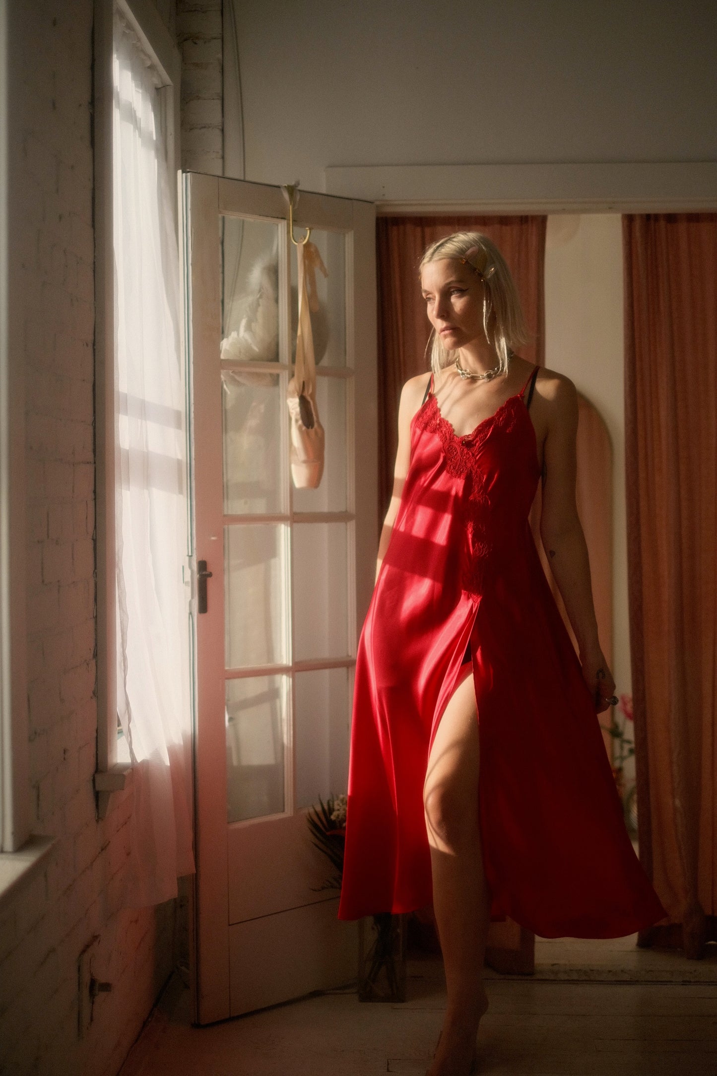 1990s Rose Slip Gown