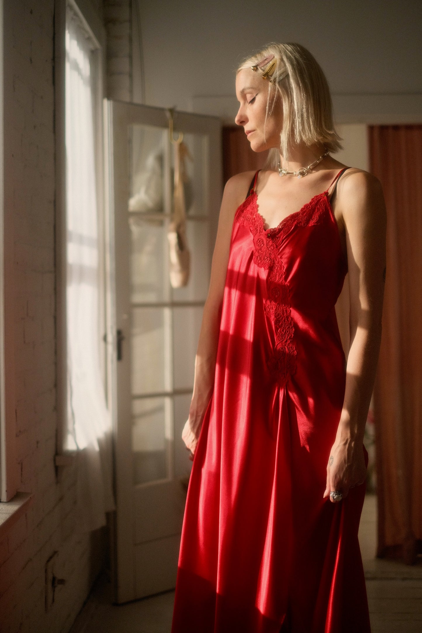 1990s Rose Slip Gown