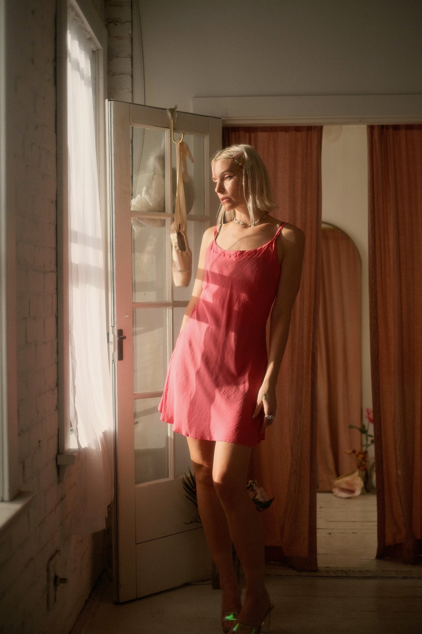 1990s Flamingo Silk Slip