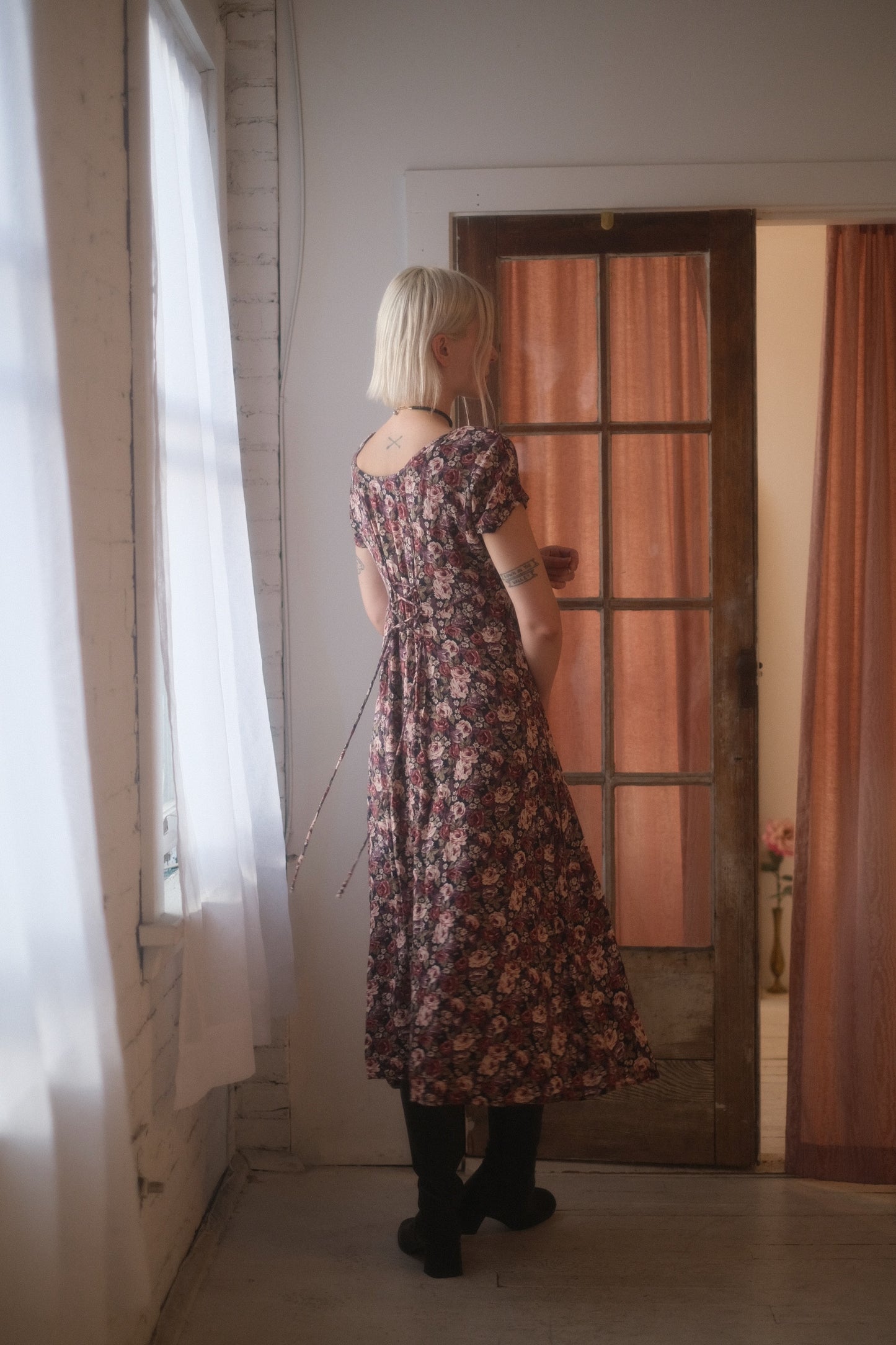 1990s Autumn Rose Dress