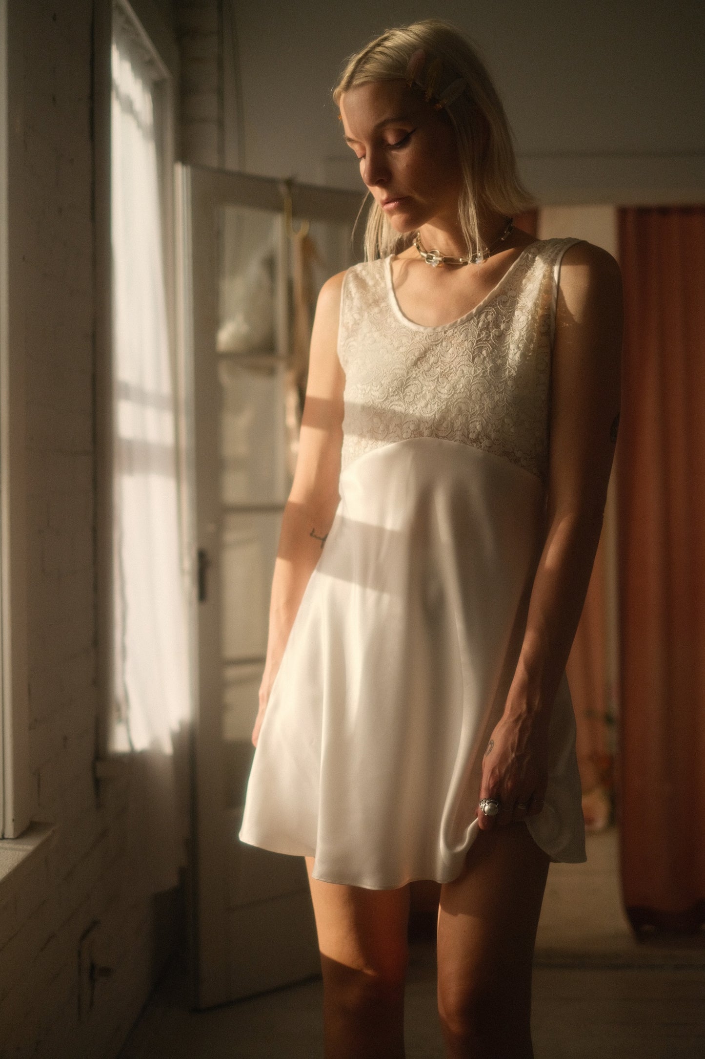 1990s Lace + Satin Mini