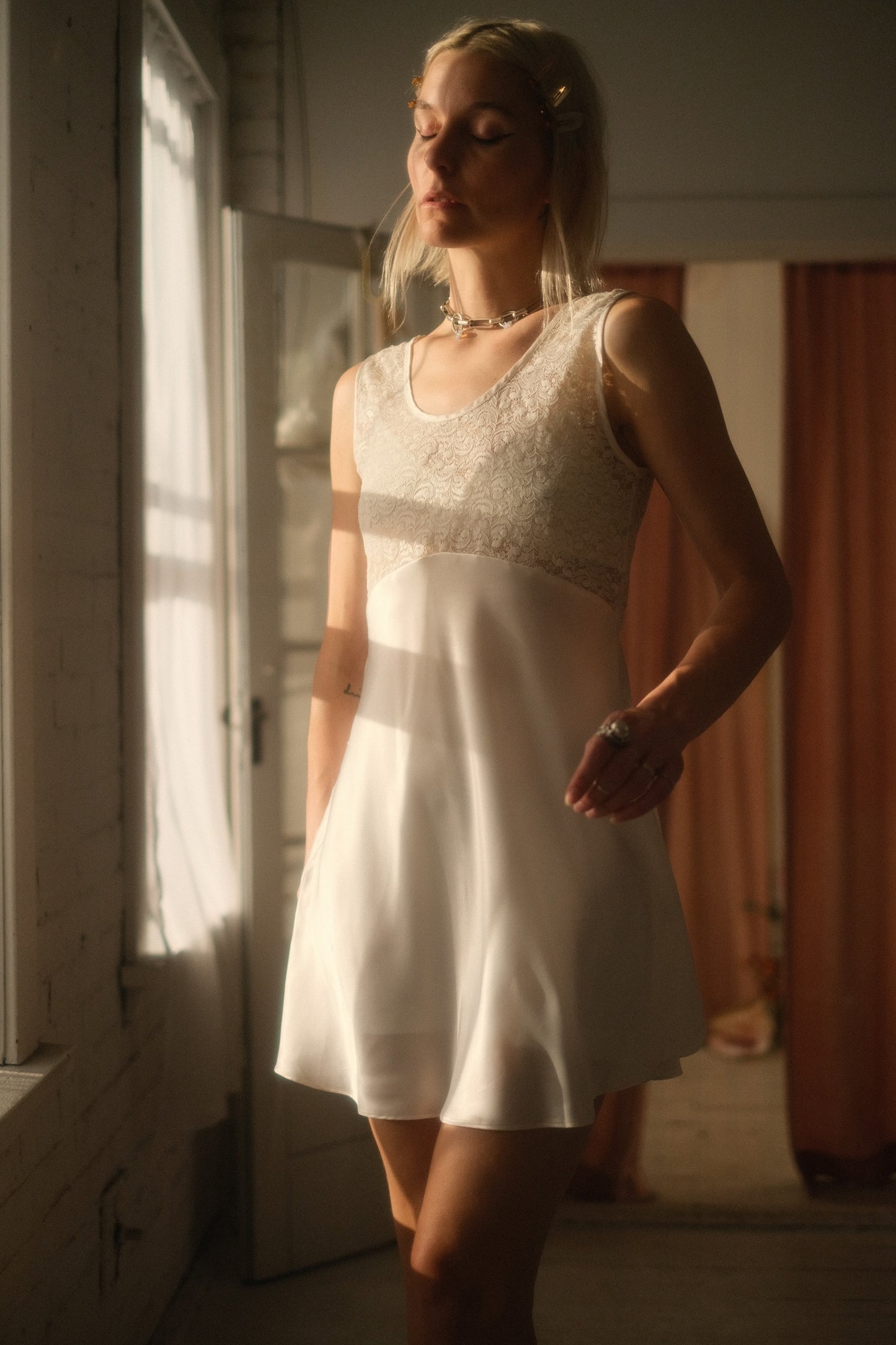 1990s Lace + Satin Mini