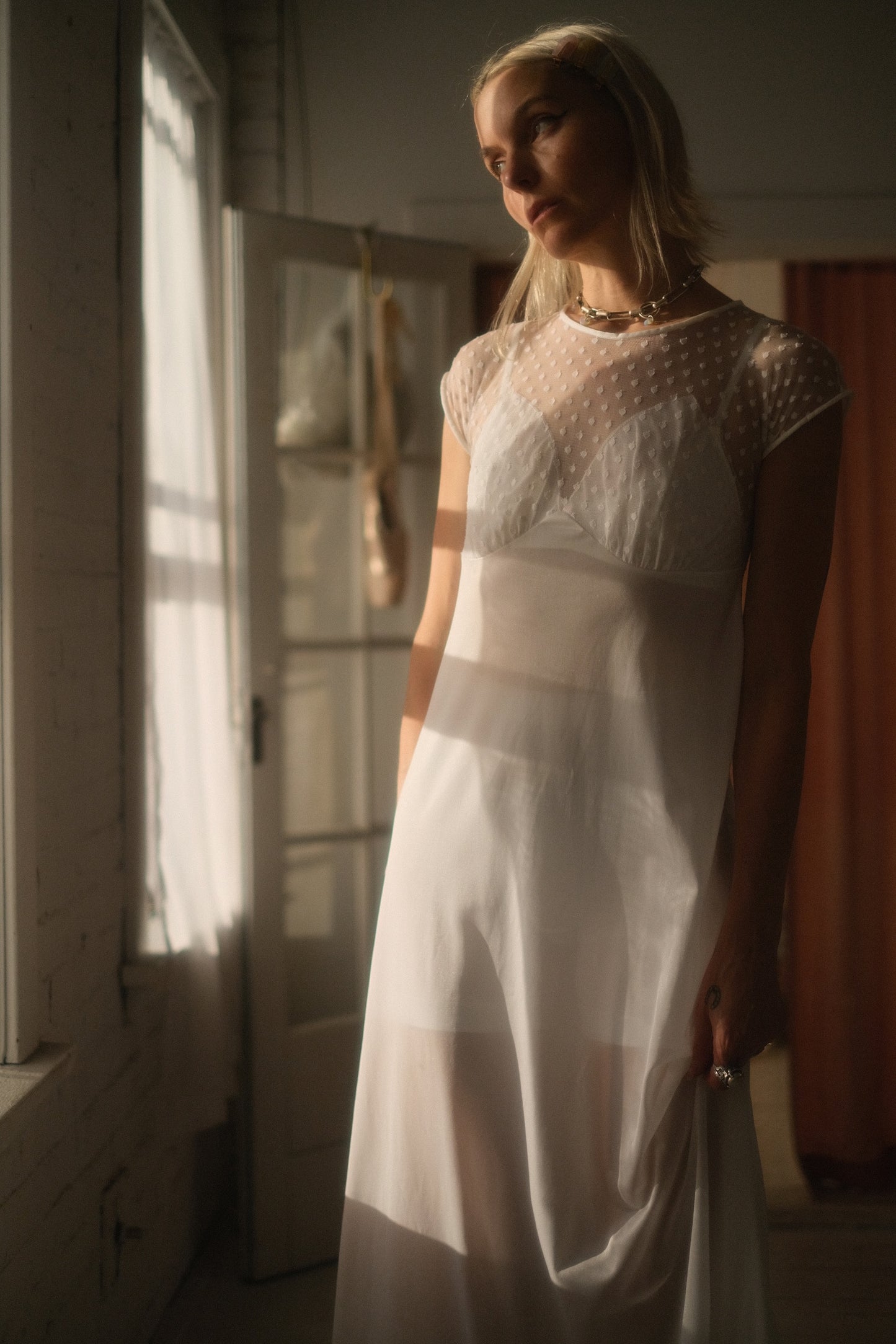 1970s Veiled Lounge Gown