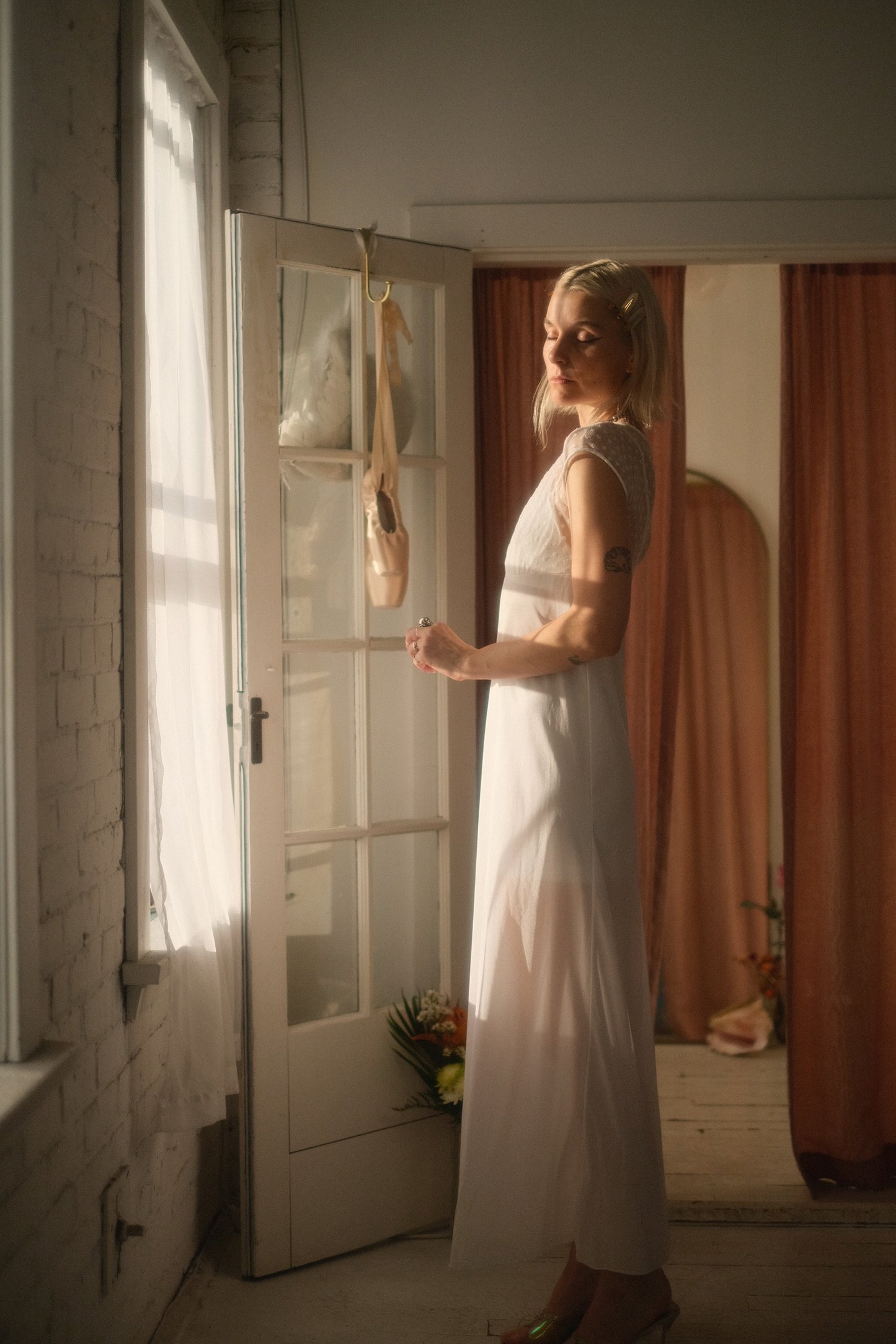 1970s Veiled Lounge Gown