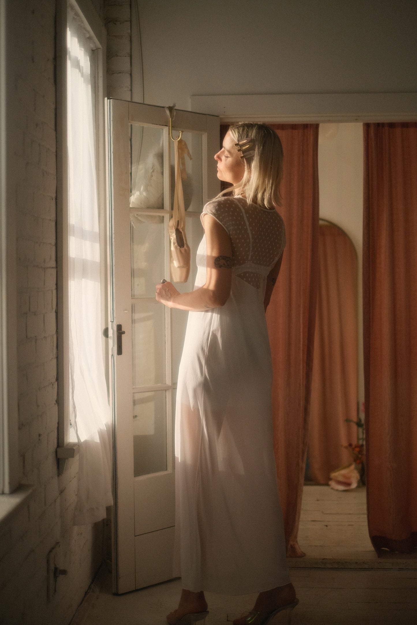1970s Veiled Lounge Gown