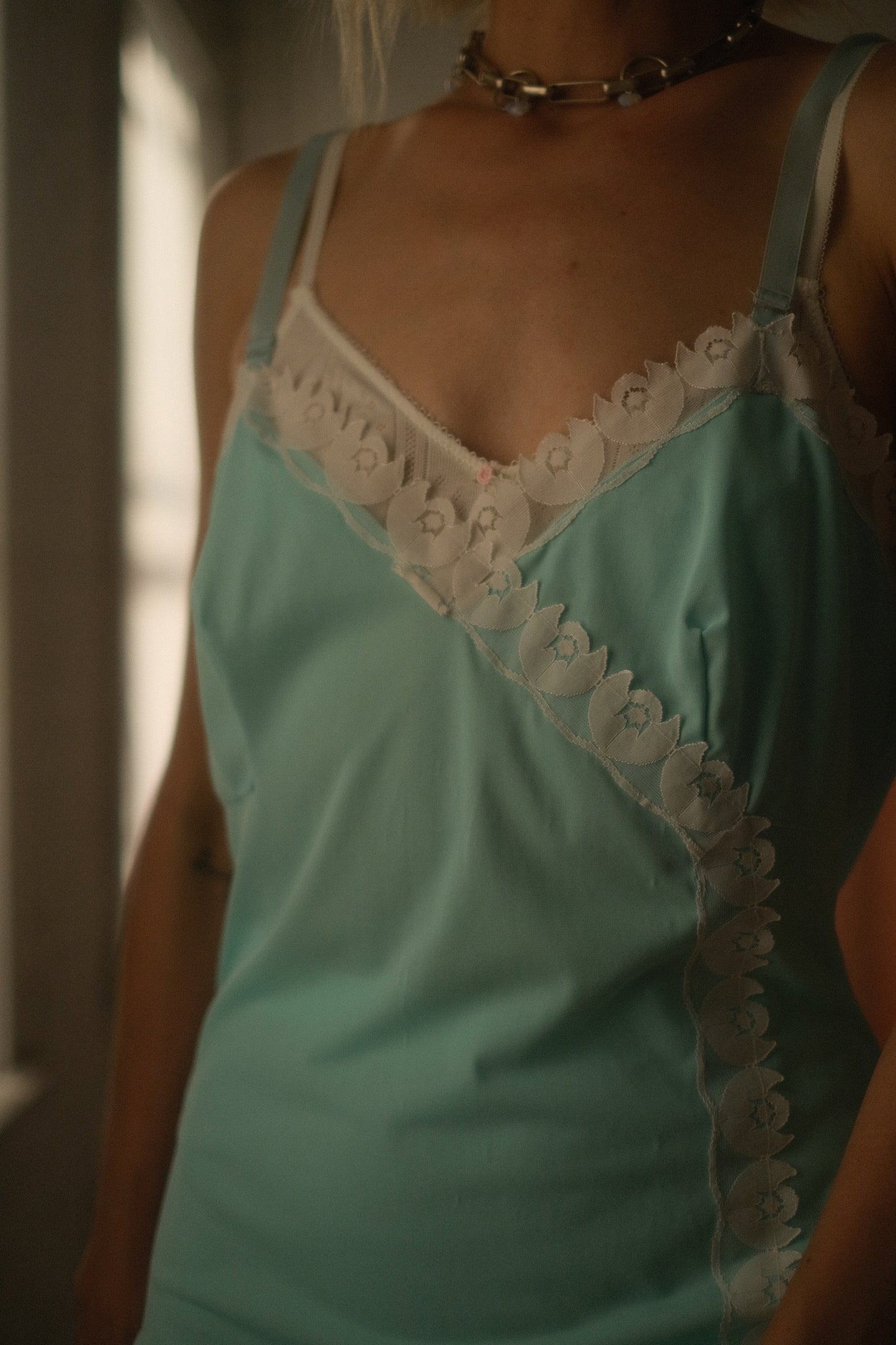 1960s Baby Blue Mini Slip