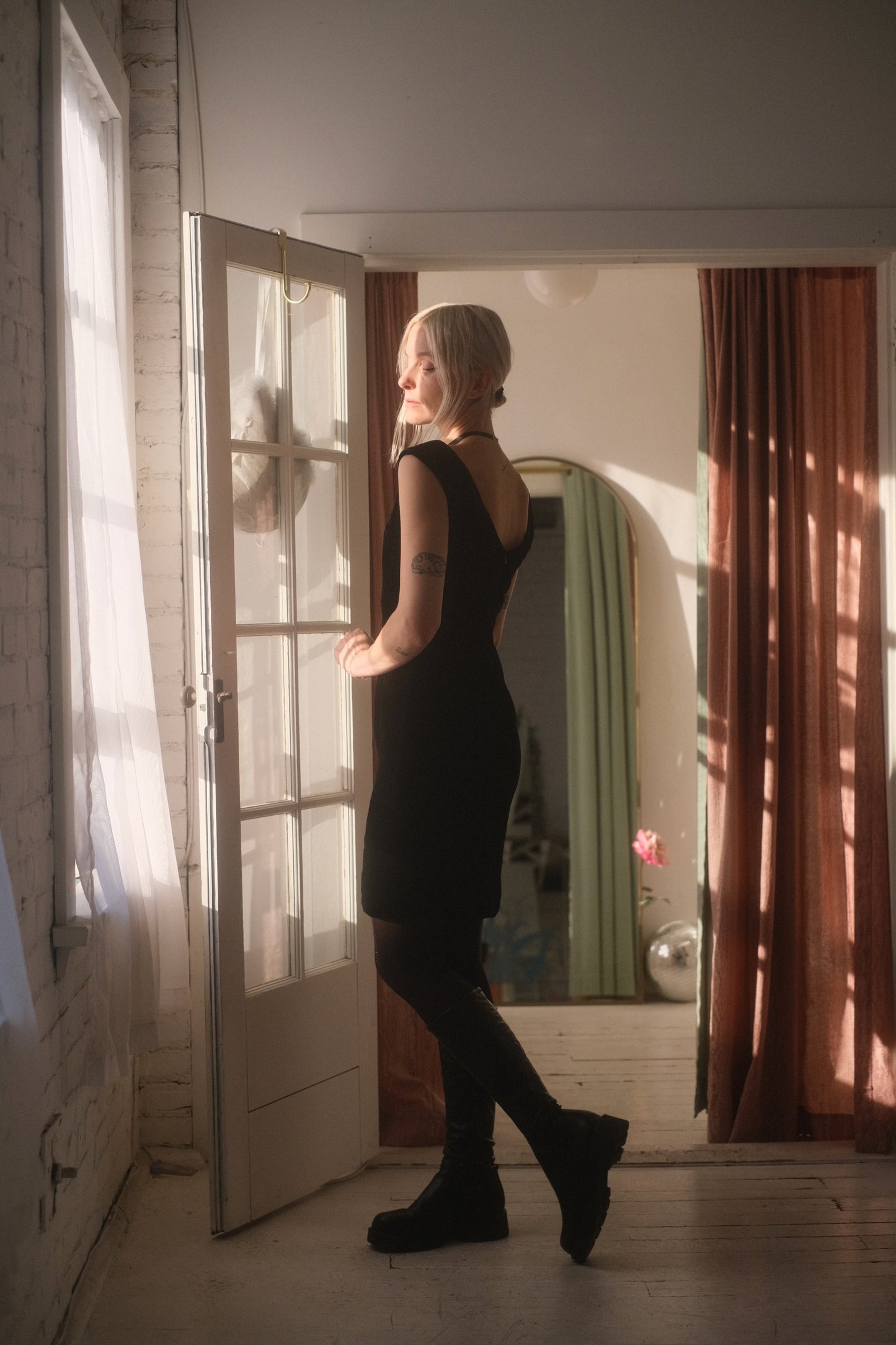 1980s Silk Bergdorf Goodman Velvet Dress