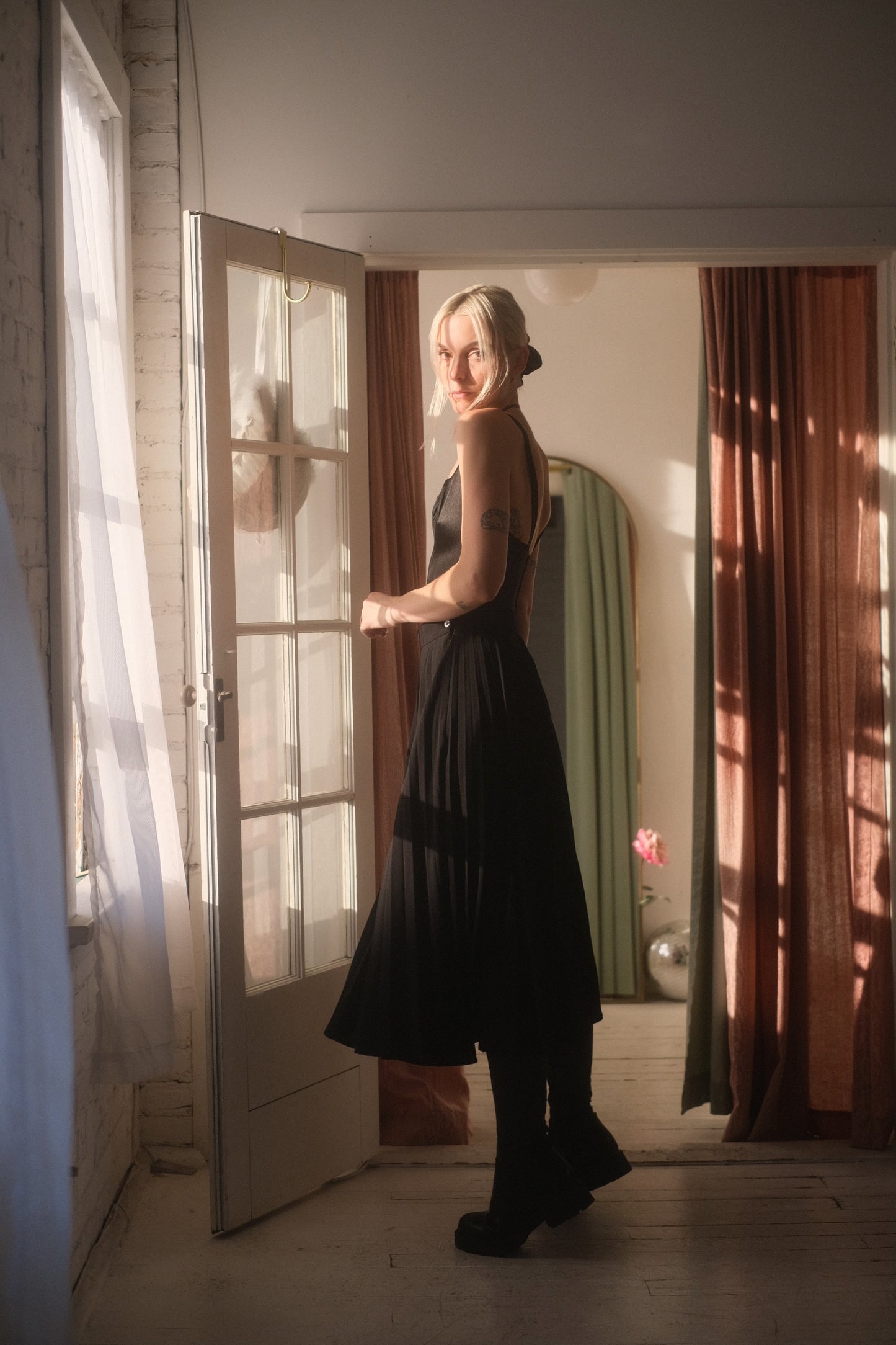 1980s Pleat Maxi Skirt