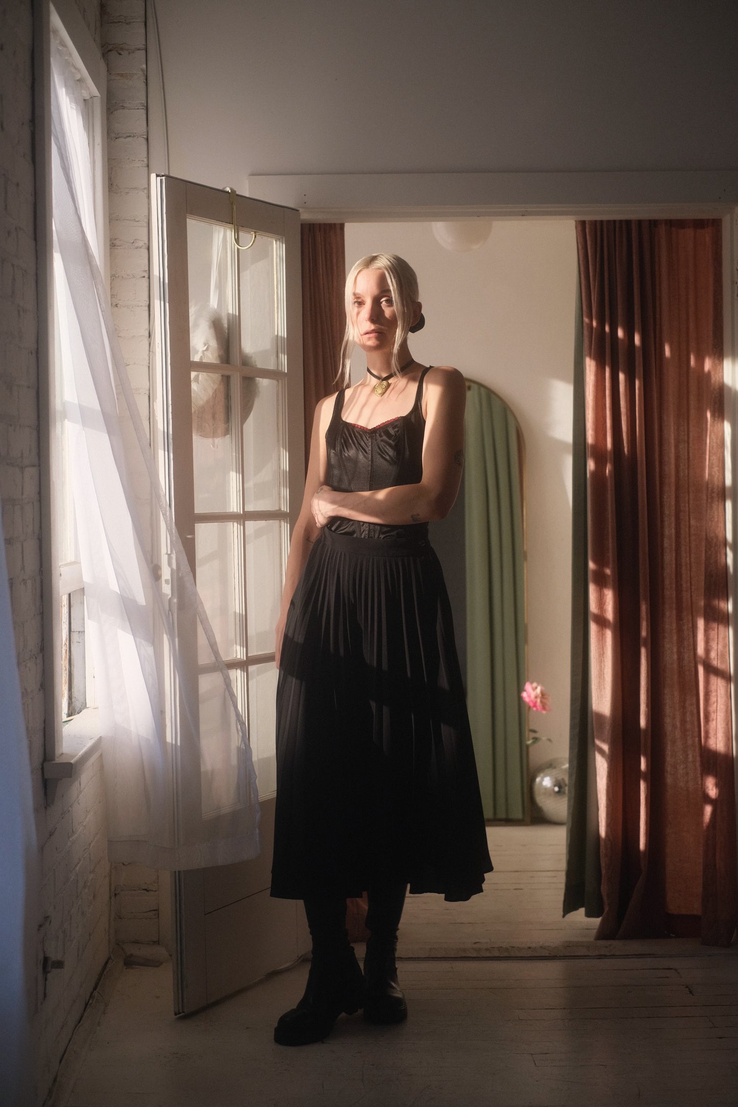 1980s Pleat Maxi Skirt