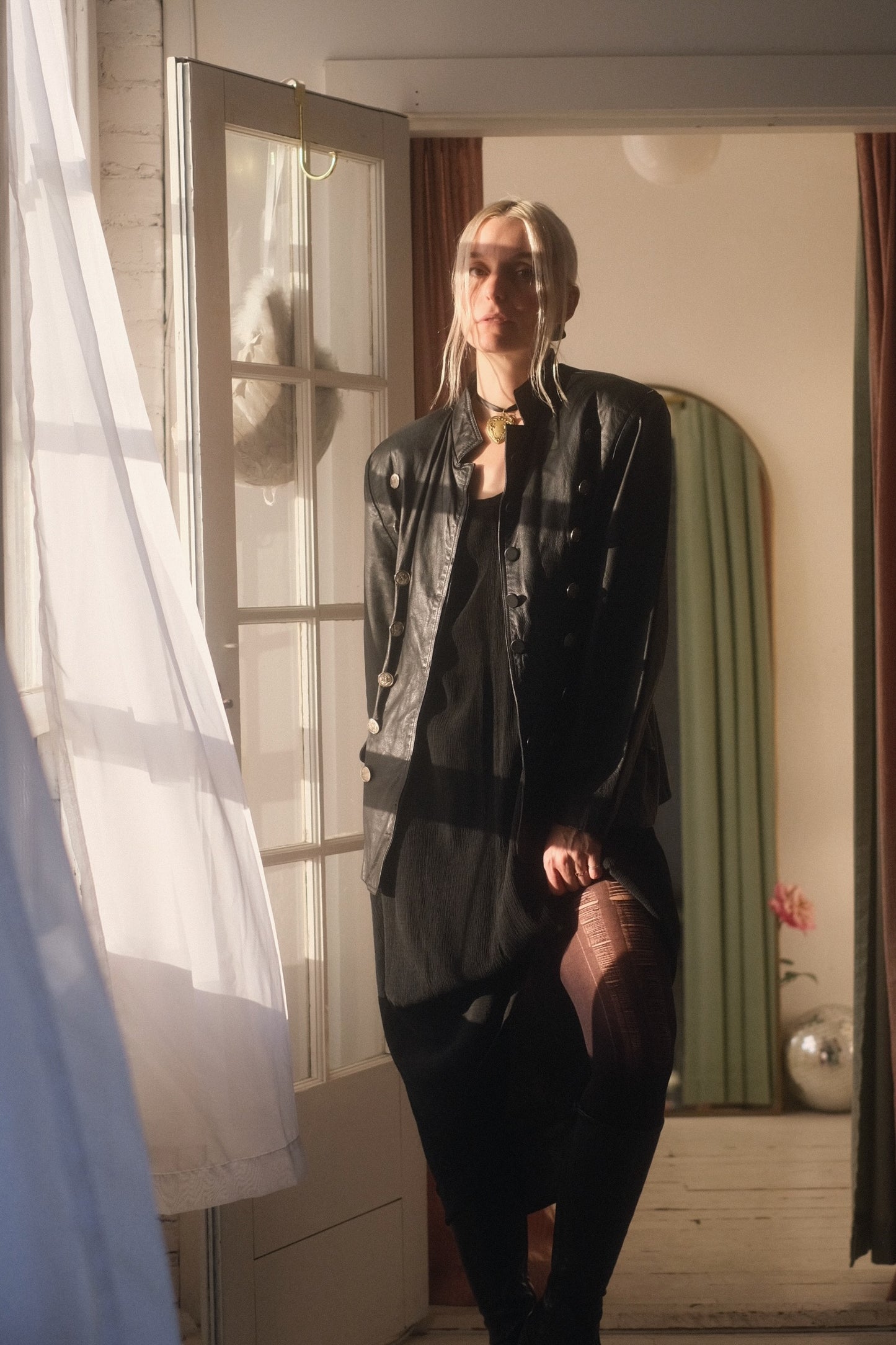 1980s Button Leather Jacket