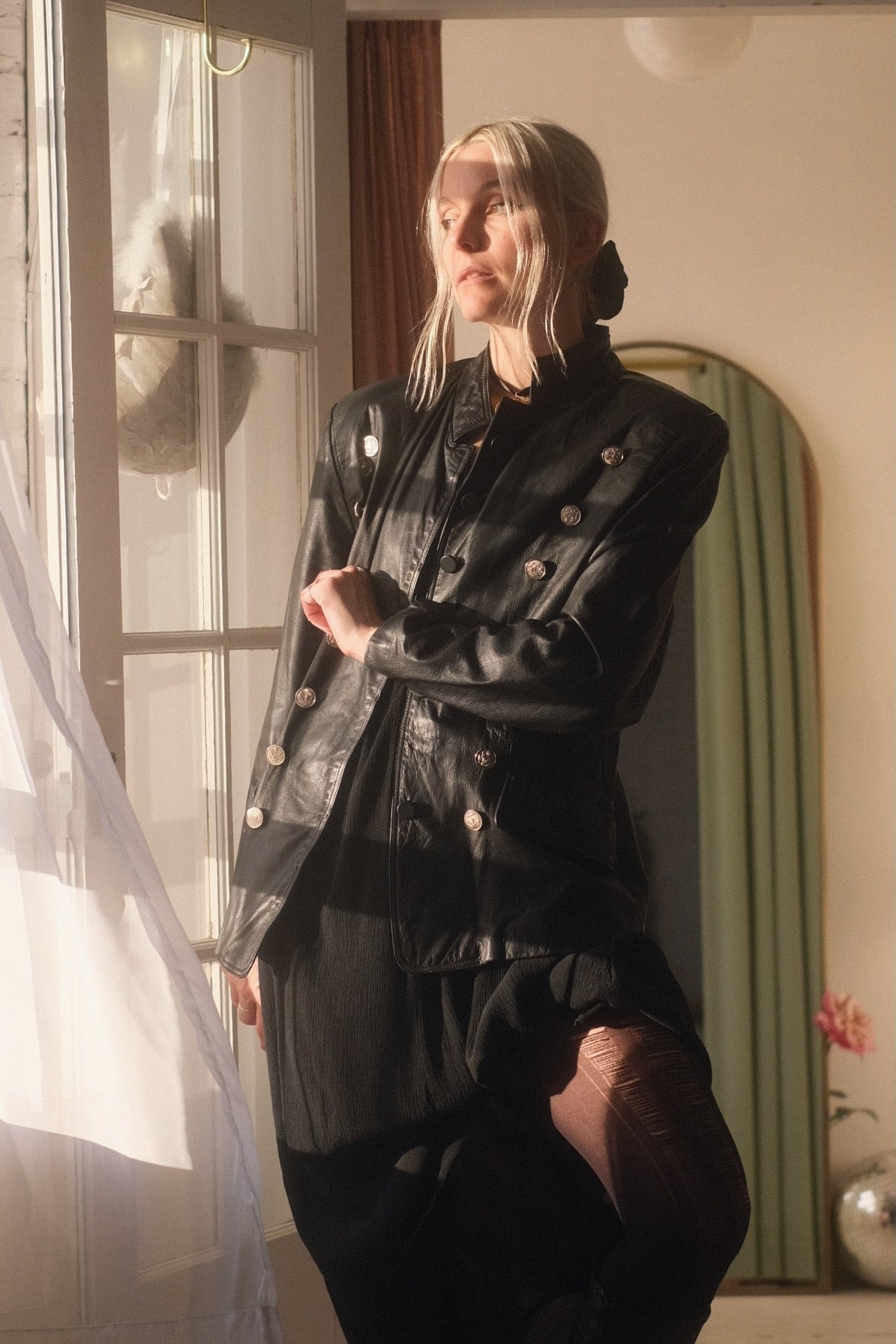 1980s Button Leather Jacket