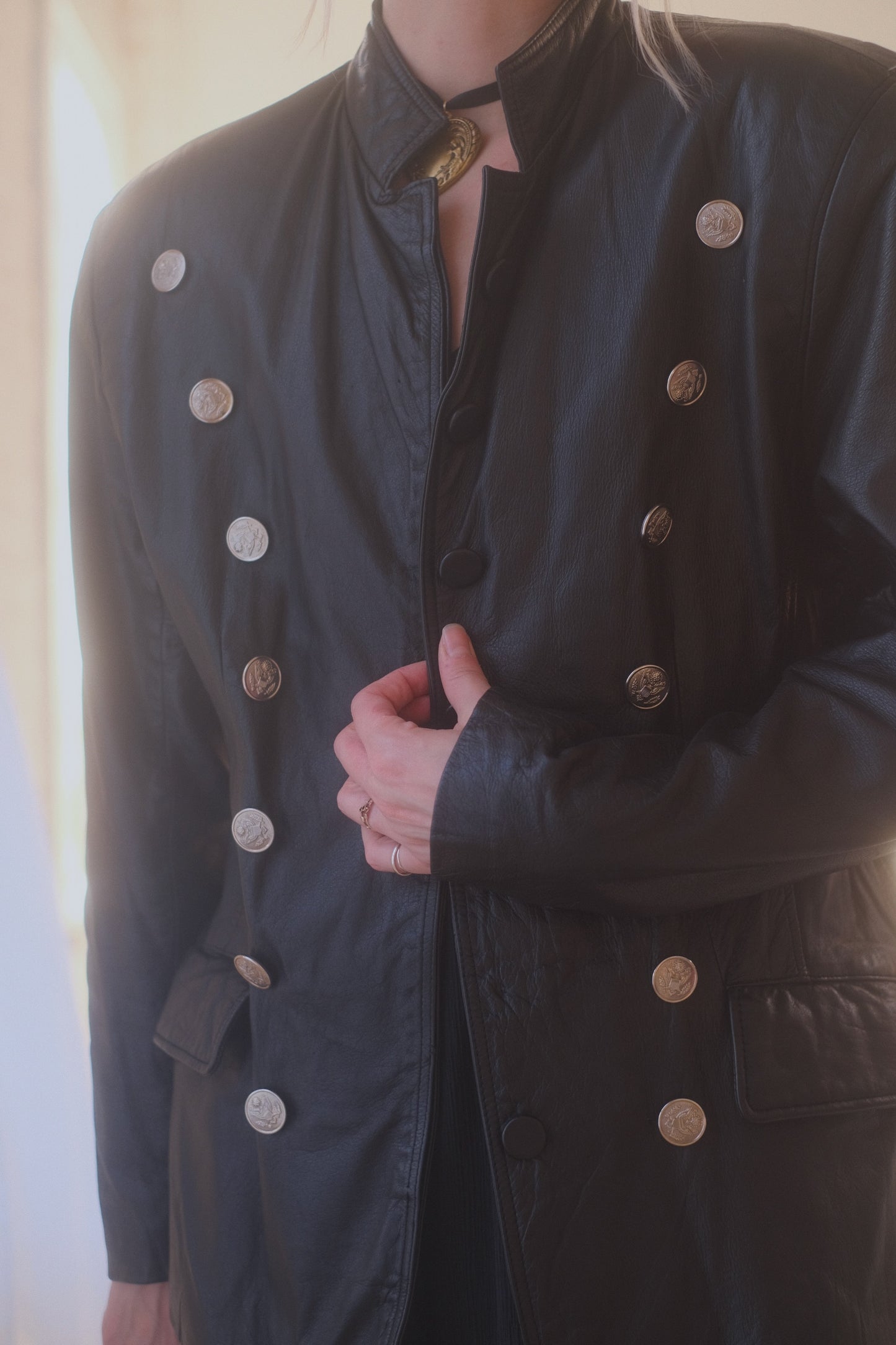 1980s Button Leather Jacket