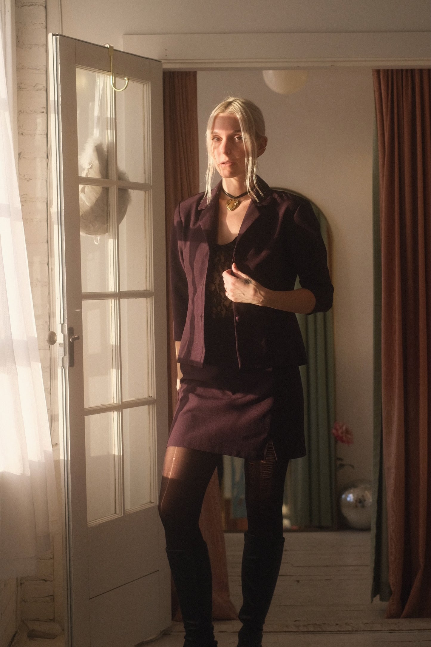 1990s Plum Suit Set