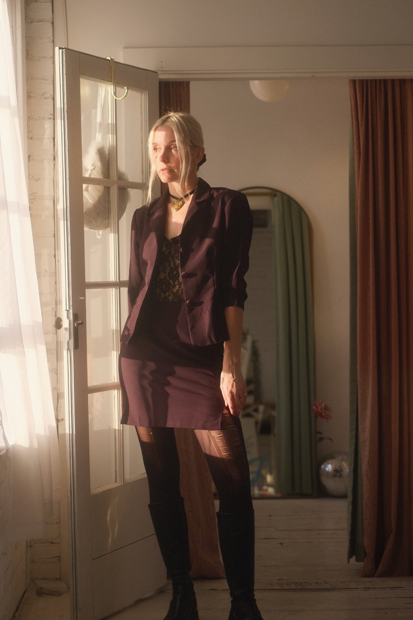 1990s Plum Suit Set