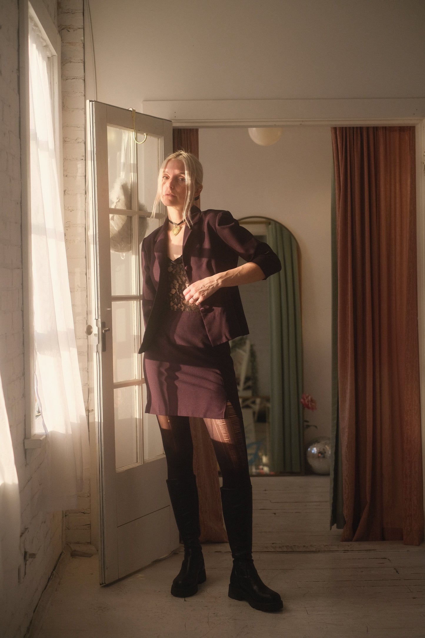 1990s Plum Suit Set