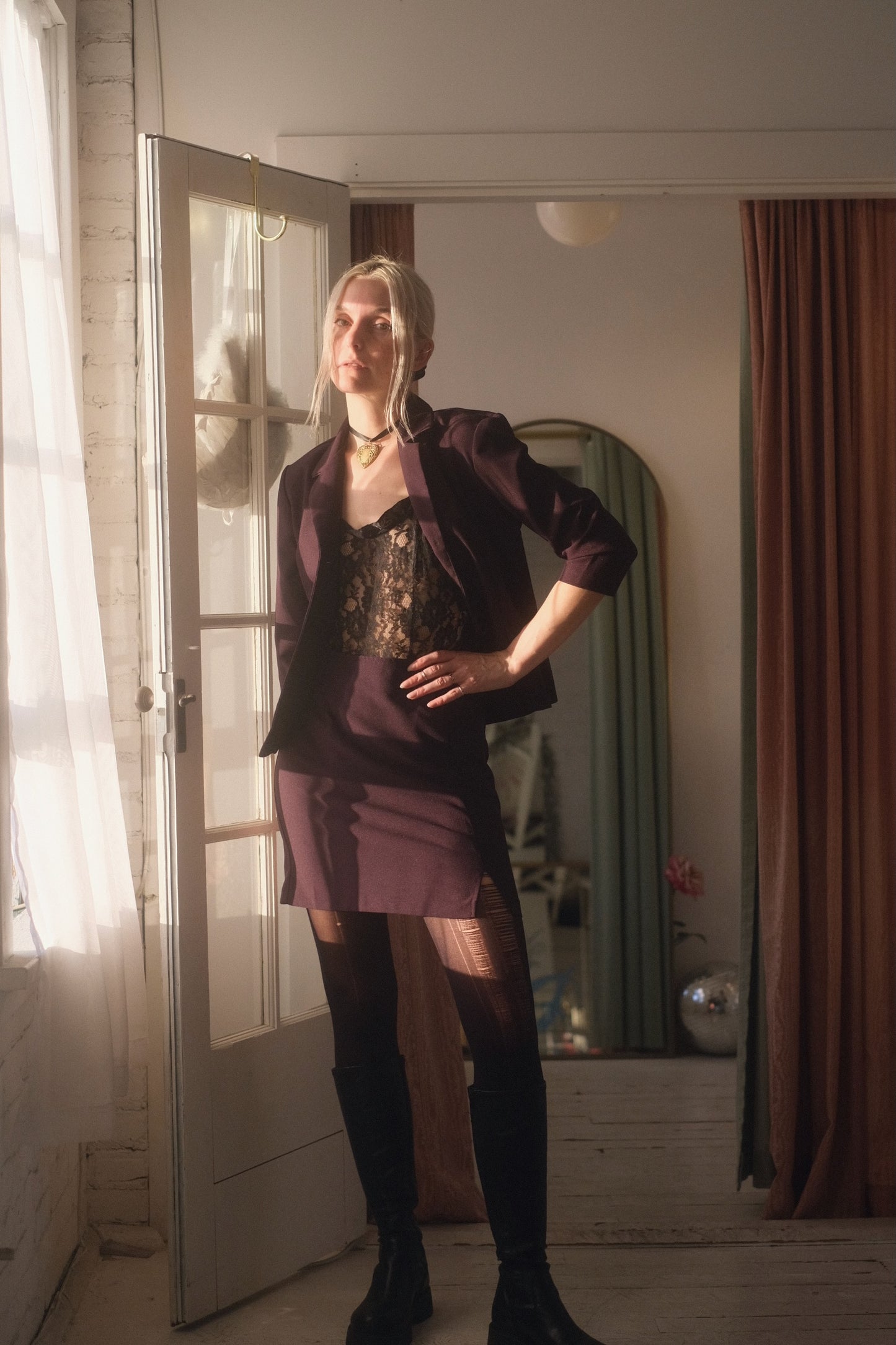 1990s Plum Suit Set