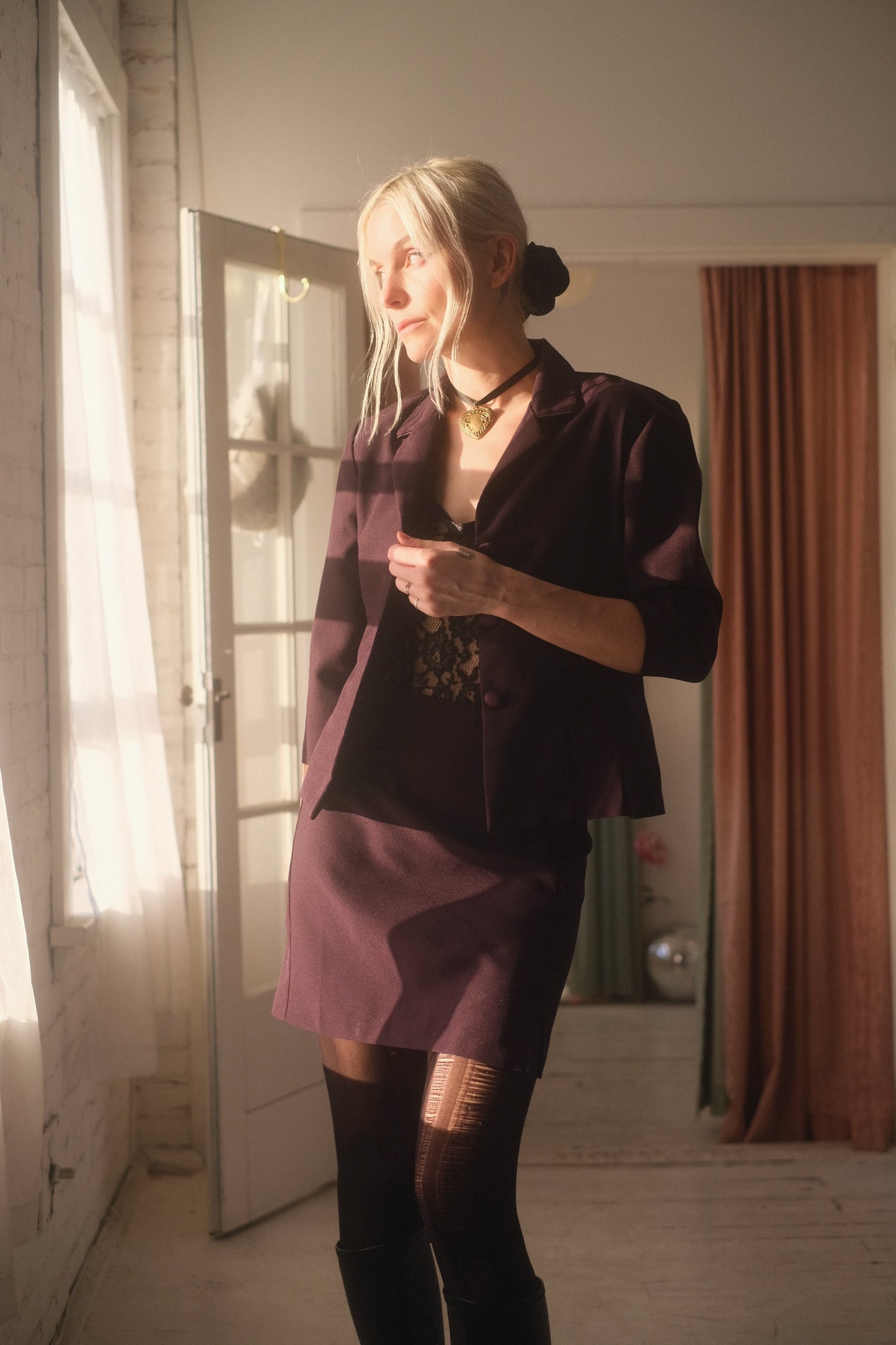 1990s Plum Suit Set