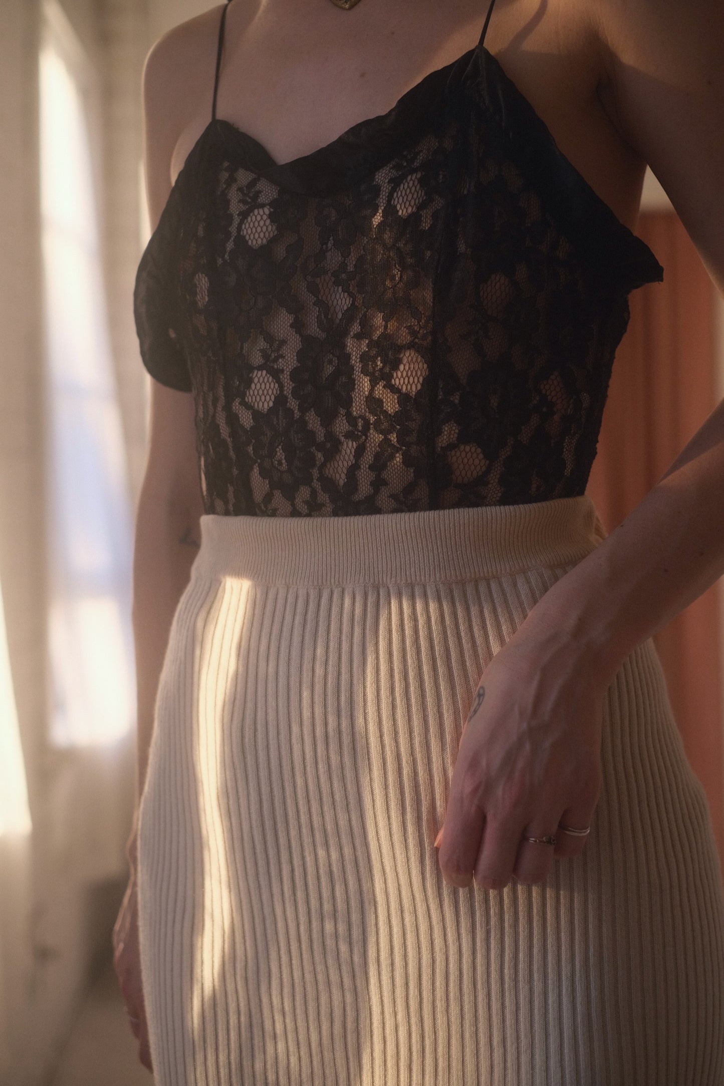 1980s Silk + Cashmere Knit Skirt