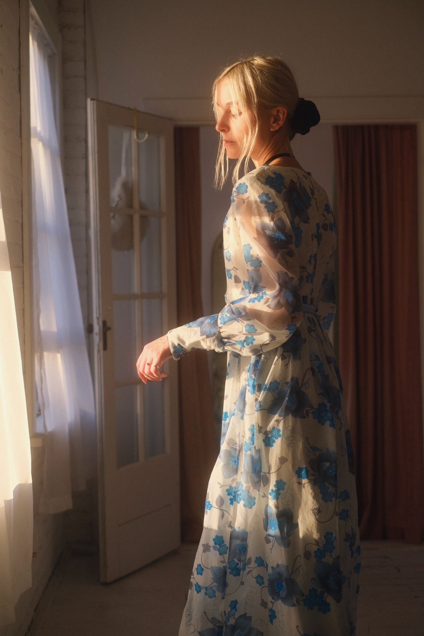 1970s Blue Bell Gown