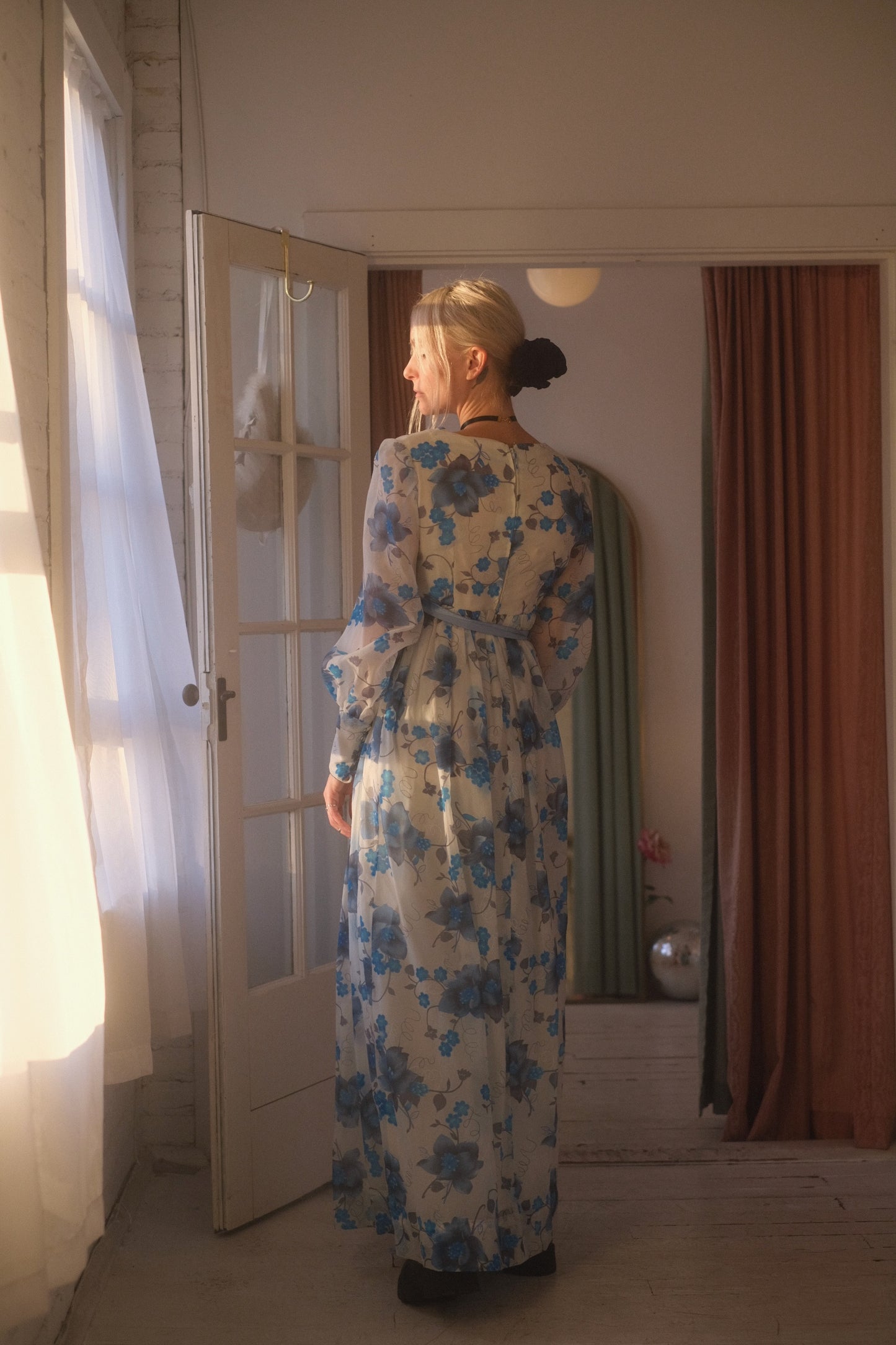 1970s Blue Bell Gown