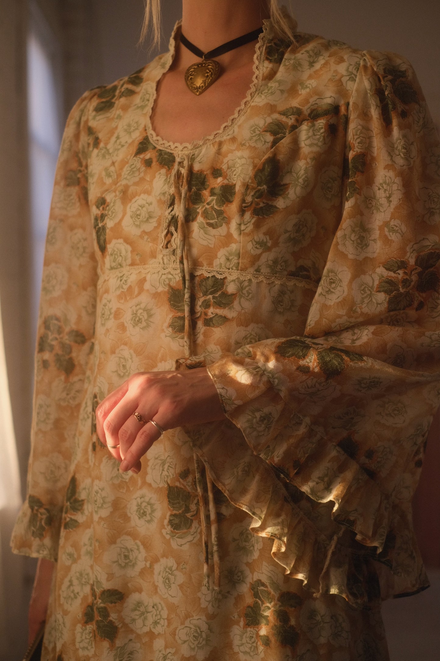 1970s Sage Rose Gown