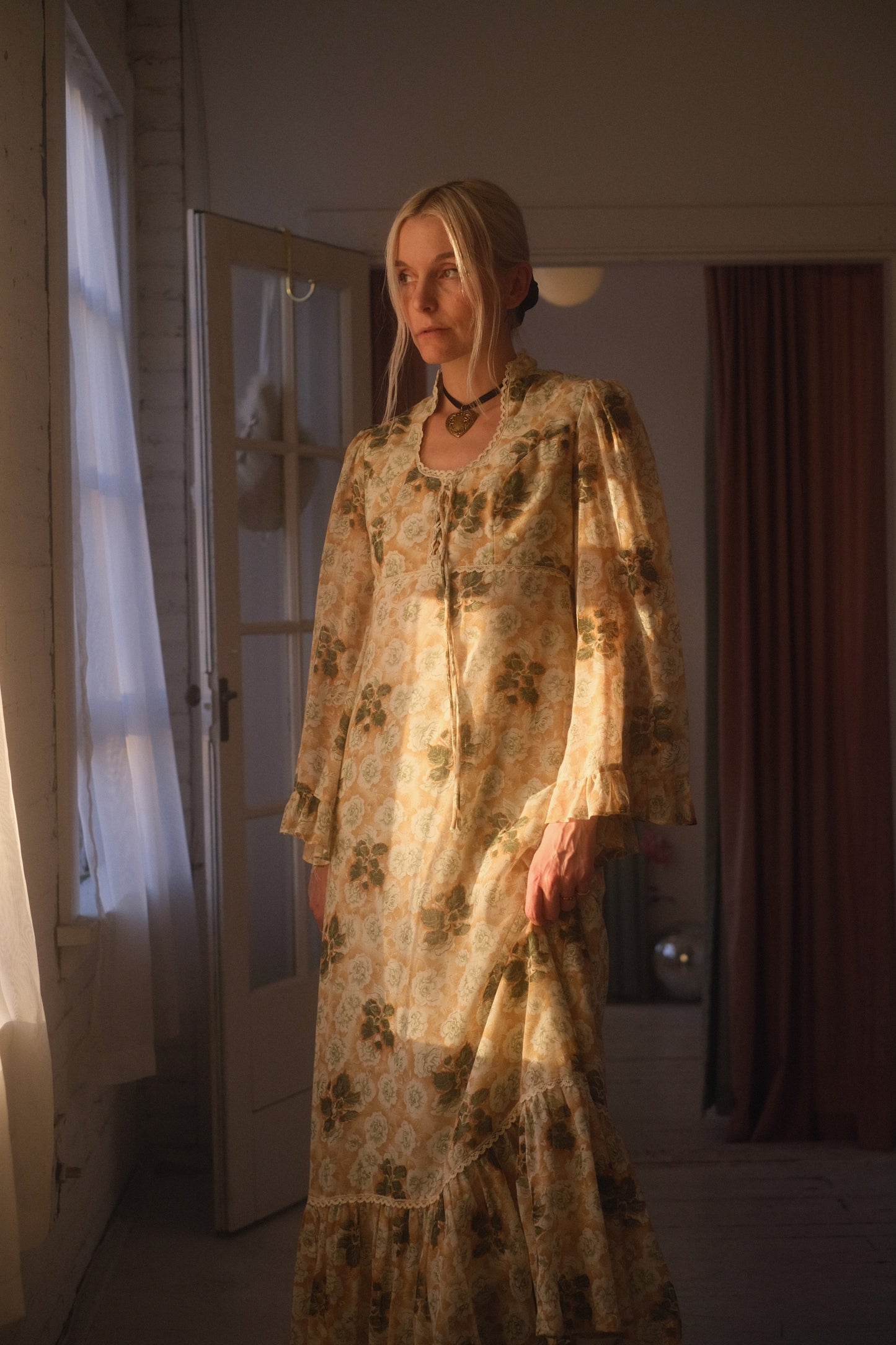 1970s Sage Rose Gown