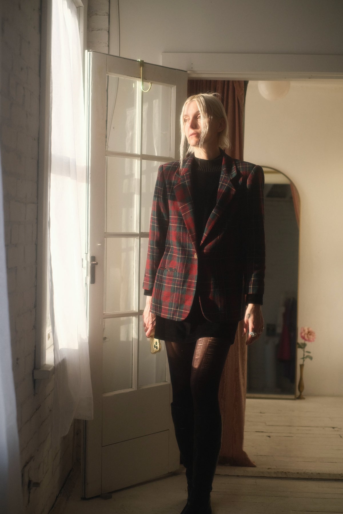 1980s Merlot Plaid Blazer