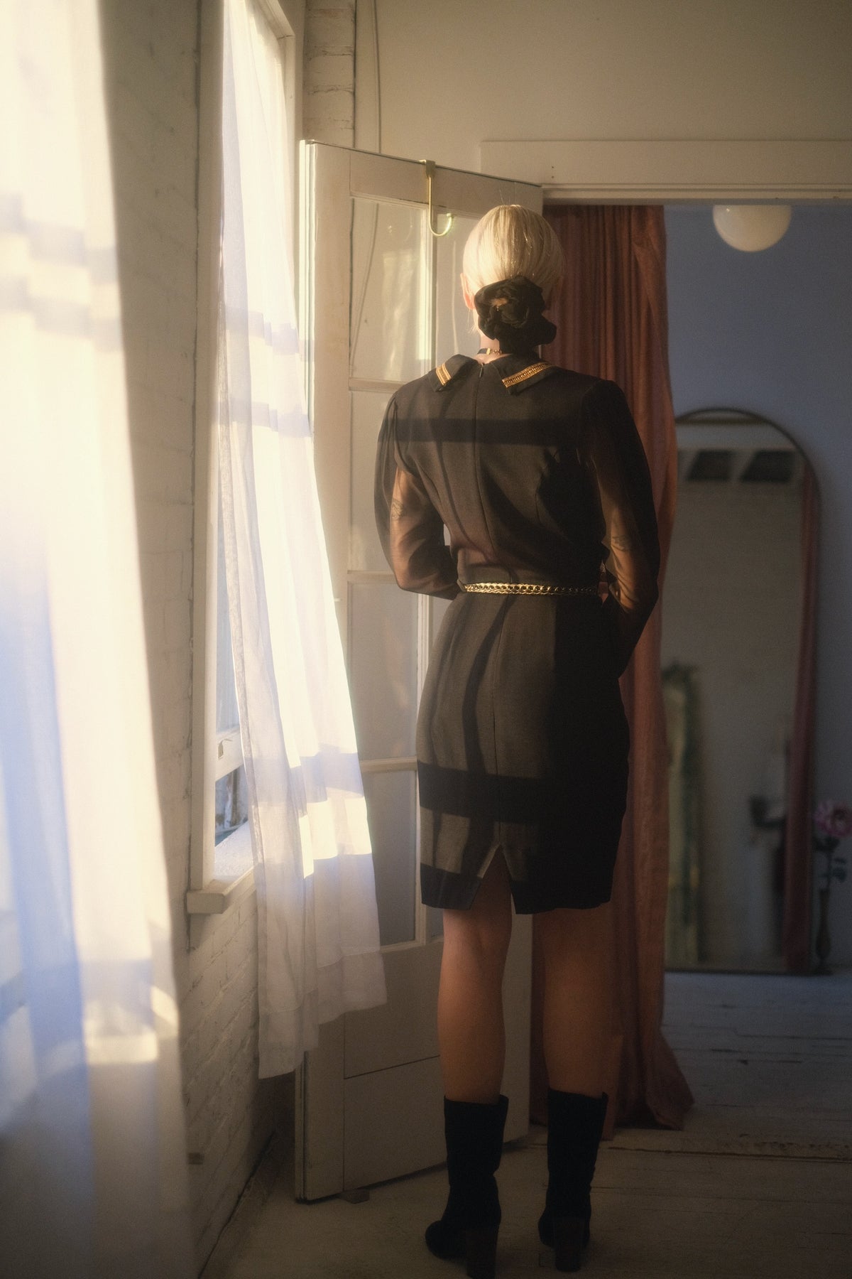 1980s Gold + Black Blazer Dress