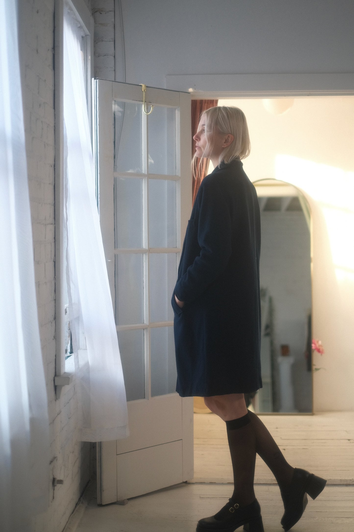 1990s Navy Wool Coat