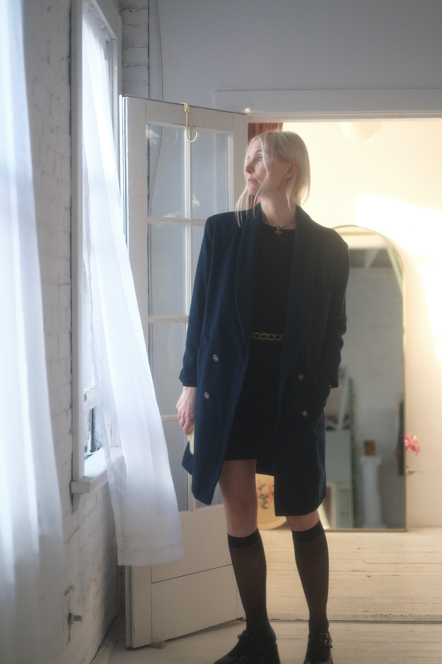 1990s Navy Wool Coat