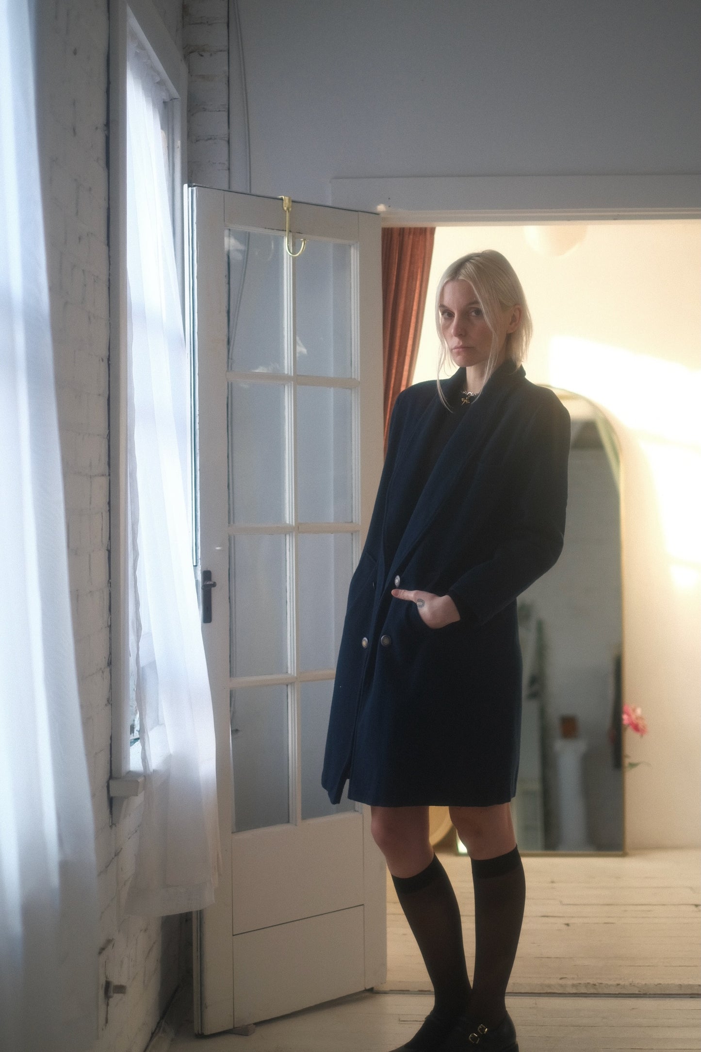 1990s Navy Wool Coat