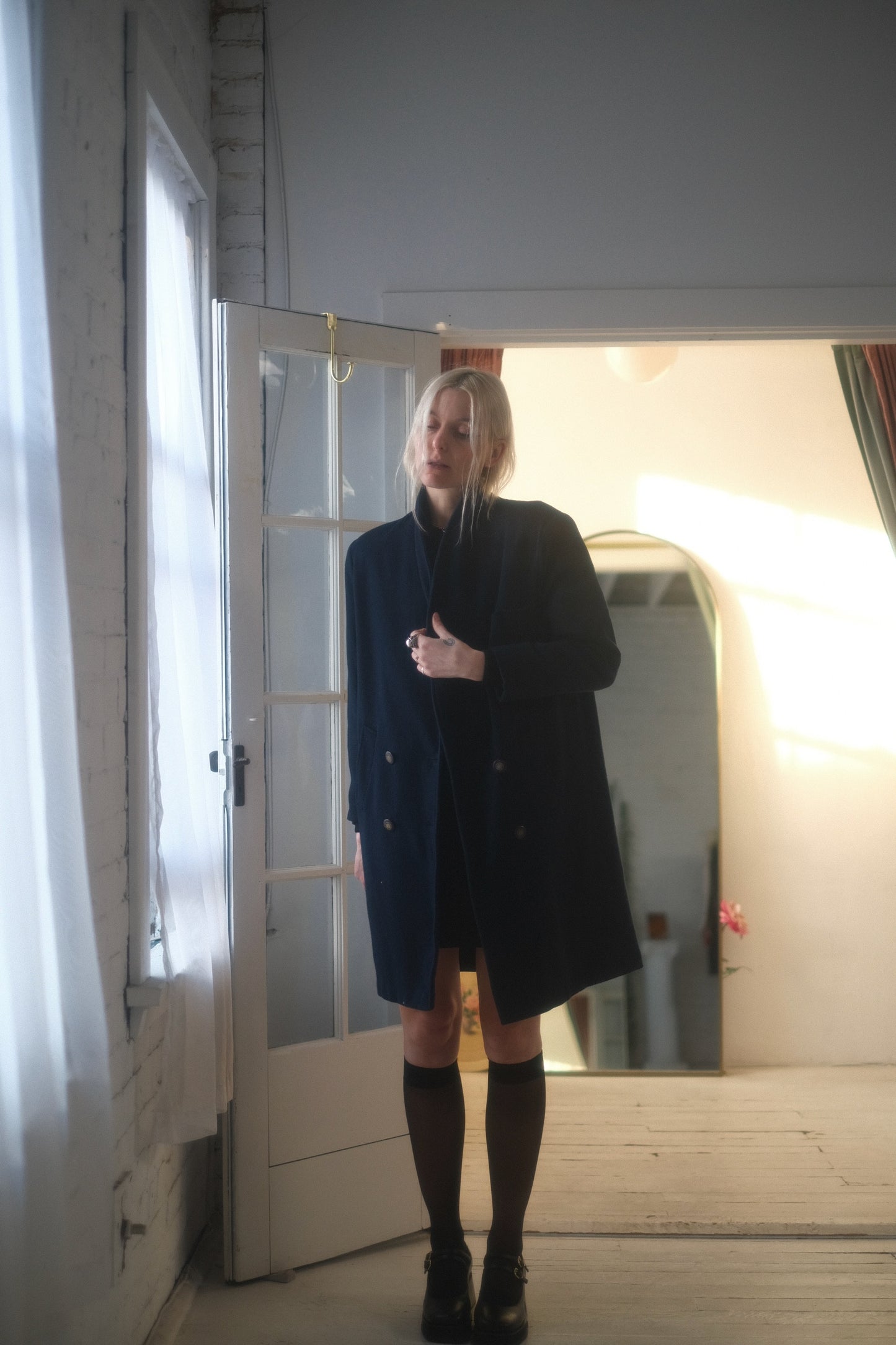 1990s Navy Wool Coat