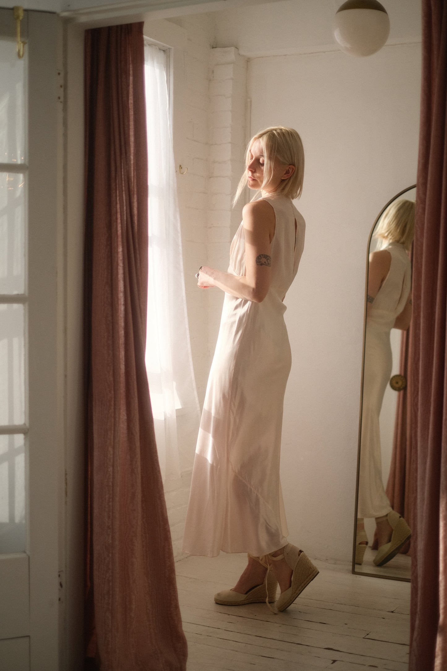 1940s Petal Satin Gown