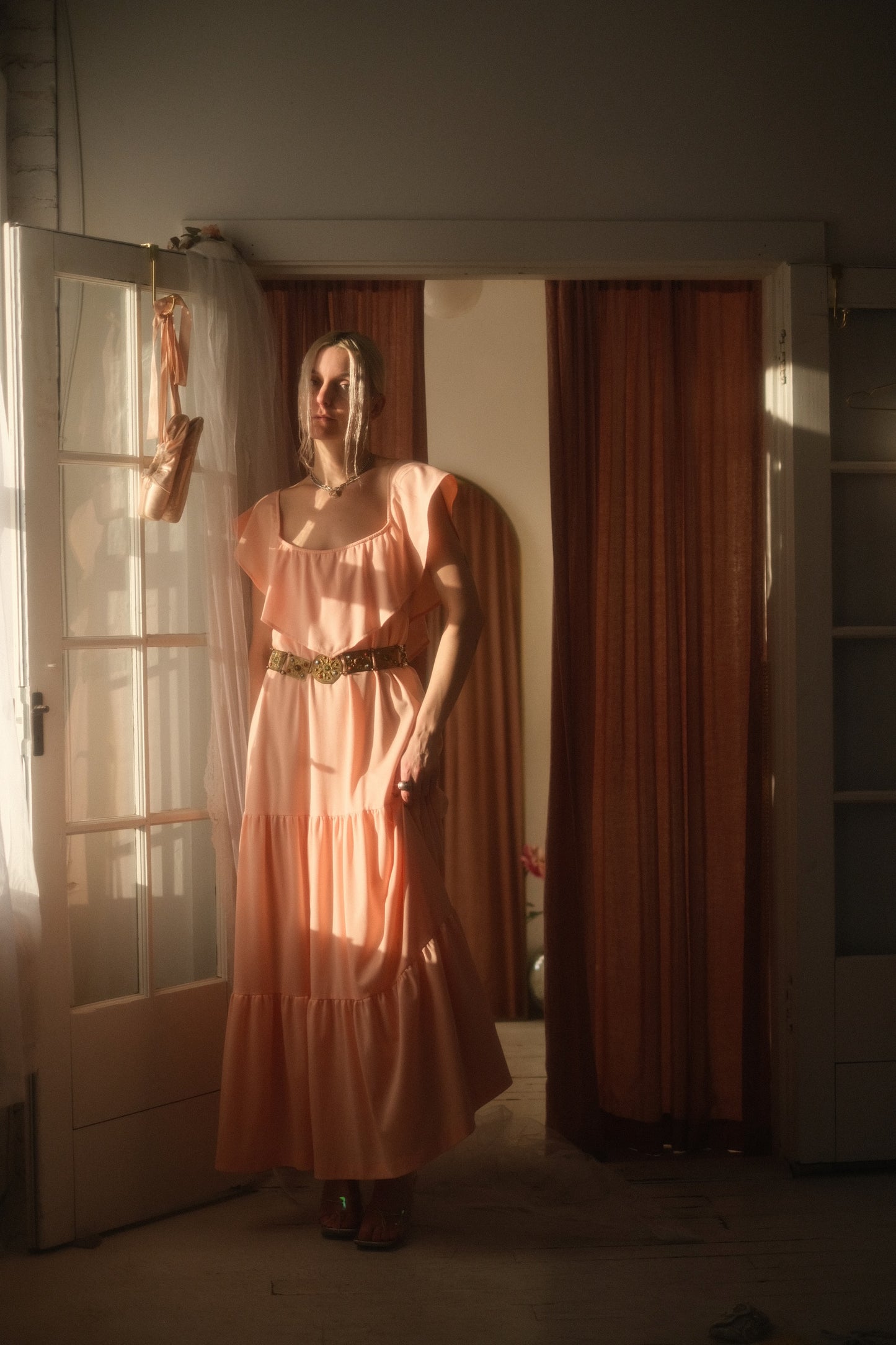 1970s Peach Gown